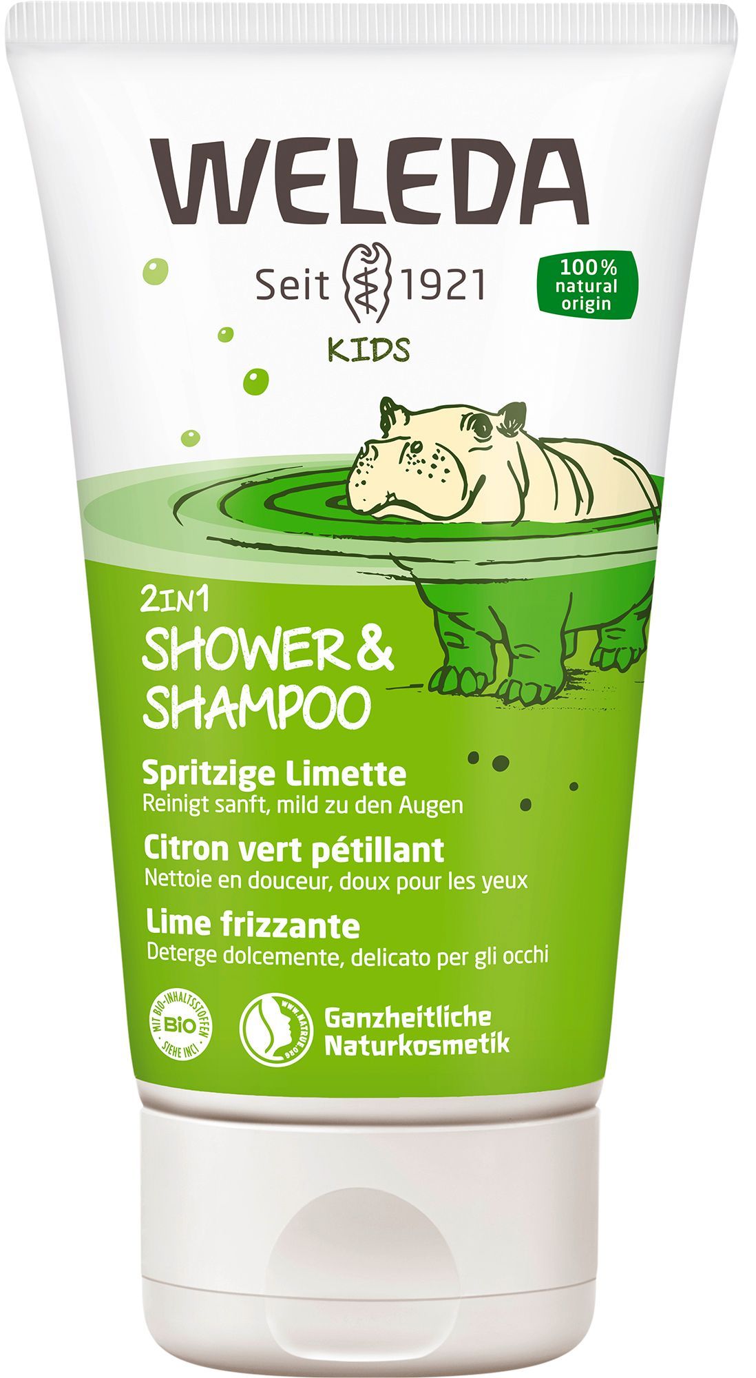 Weleda Kids 2in1 Shower & Shampoo Spritzige Limette - milde & erfrischende 2in1 Reinigung für Kinder