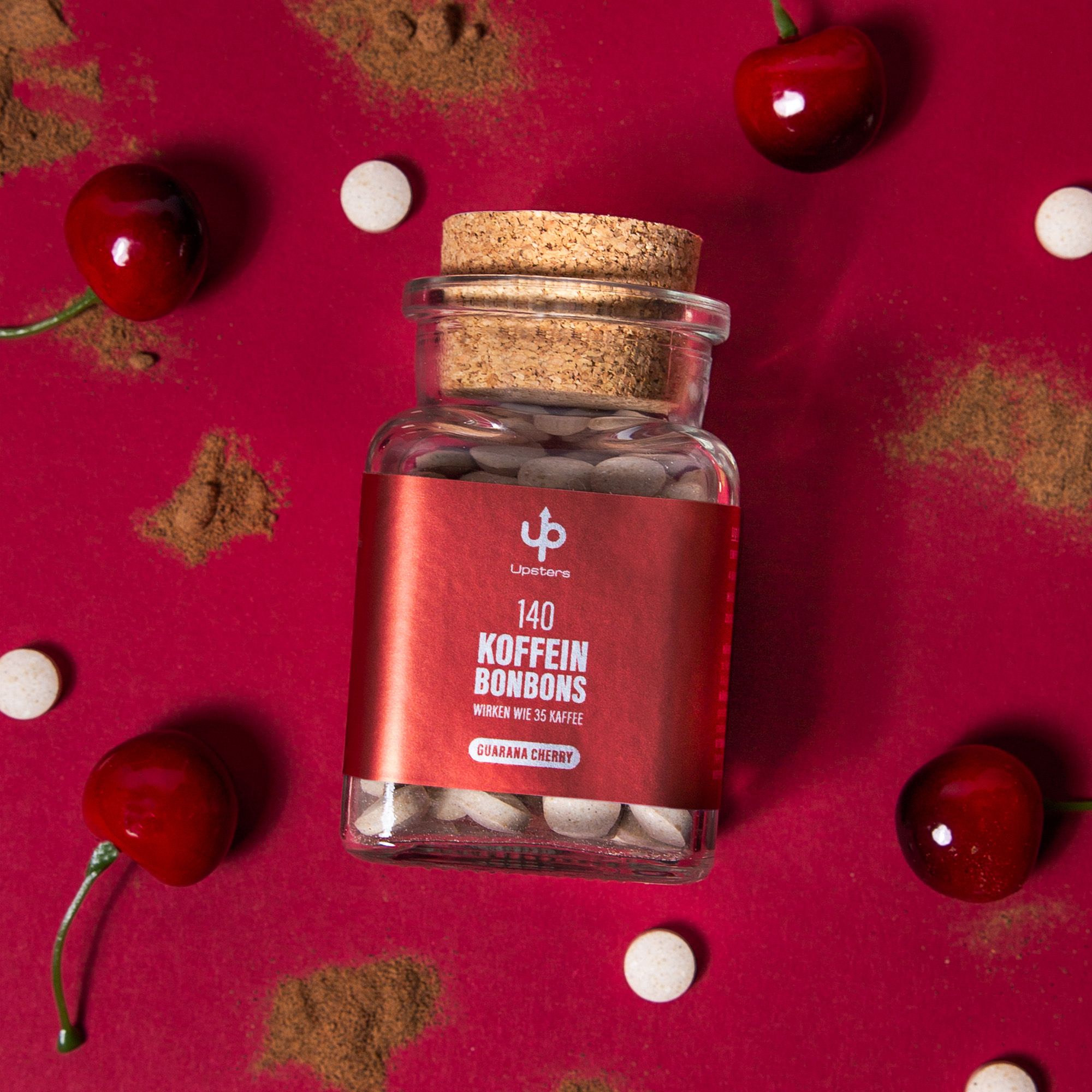 Upsters Koffeinbonbons Guarana Cherry