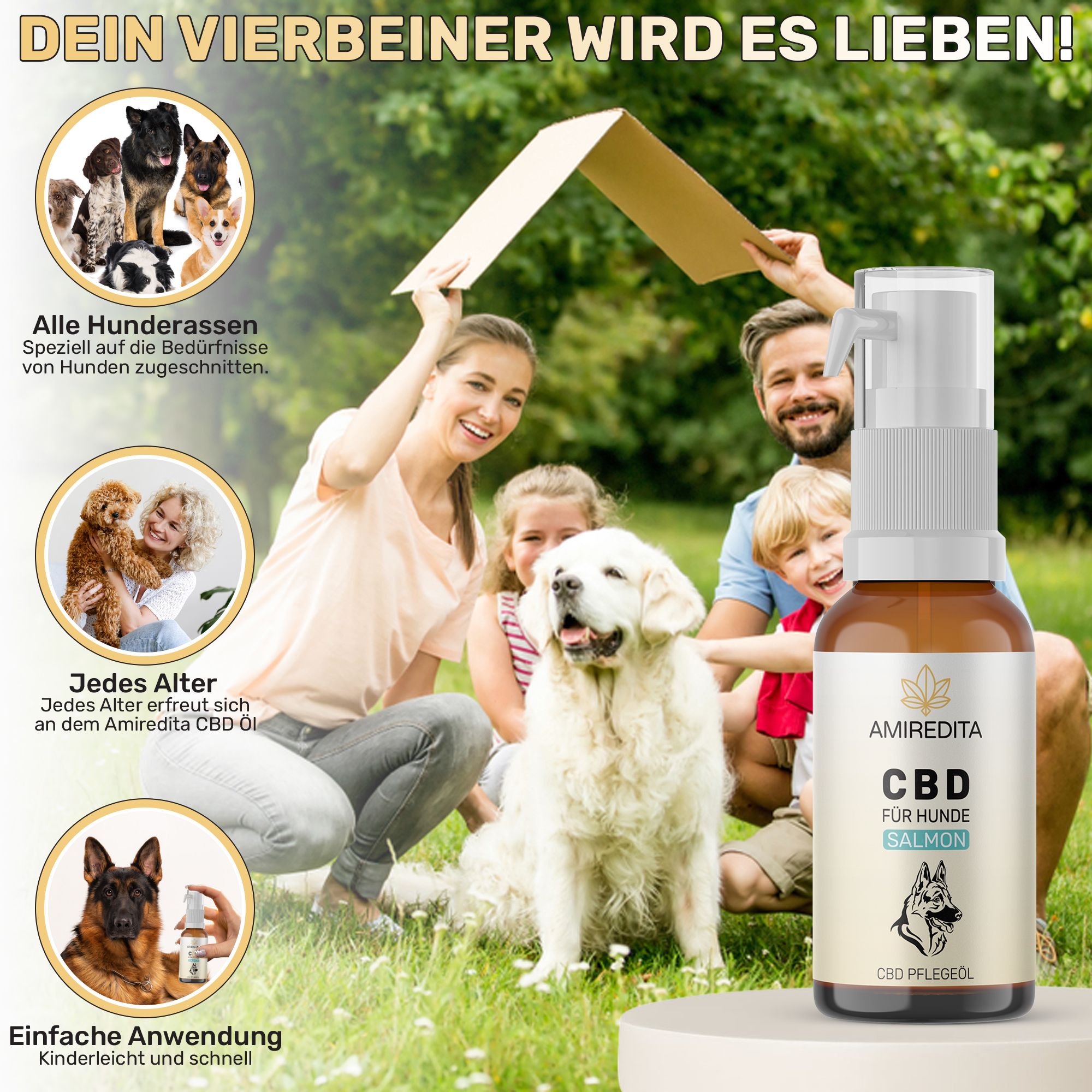 Amiredita CBD Öl Hunde 1500mg - Lachsaroma