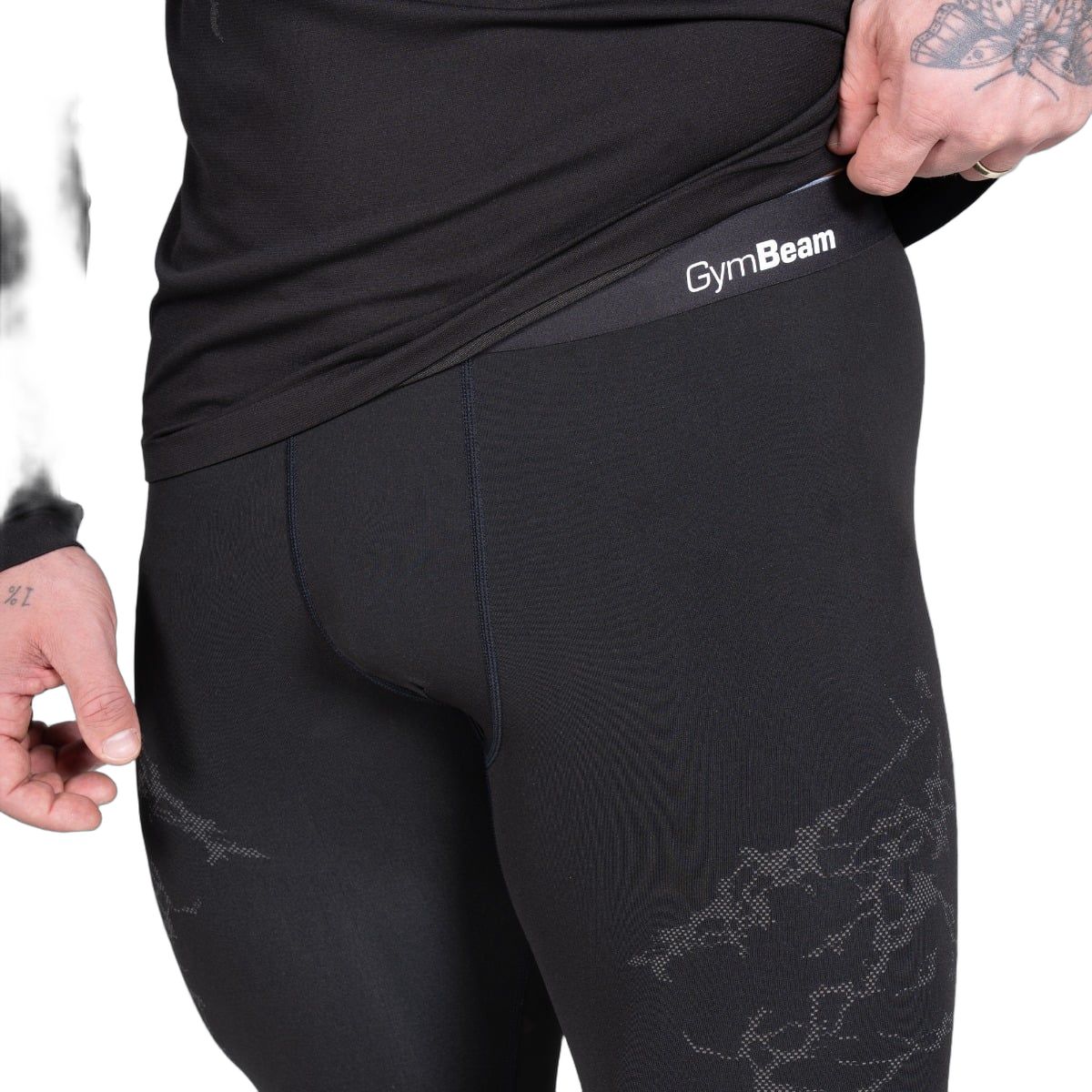 GymBeam Leggings Herren slim nahtlos in Schwarz