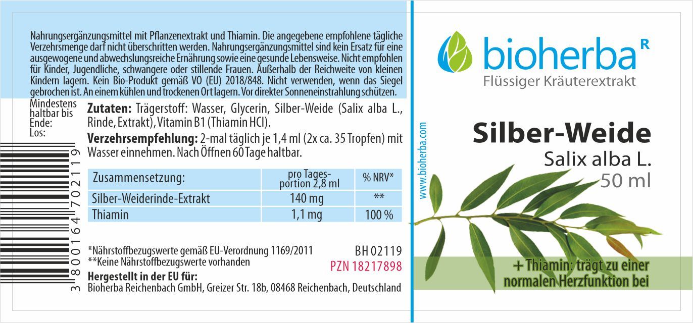Silber-Weide Salix alba L. Tropfen Tinktur 50 ml PZN 18217898