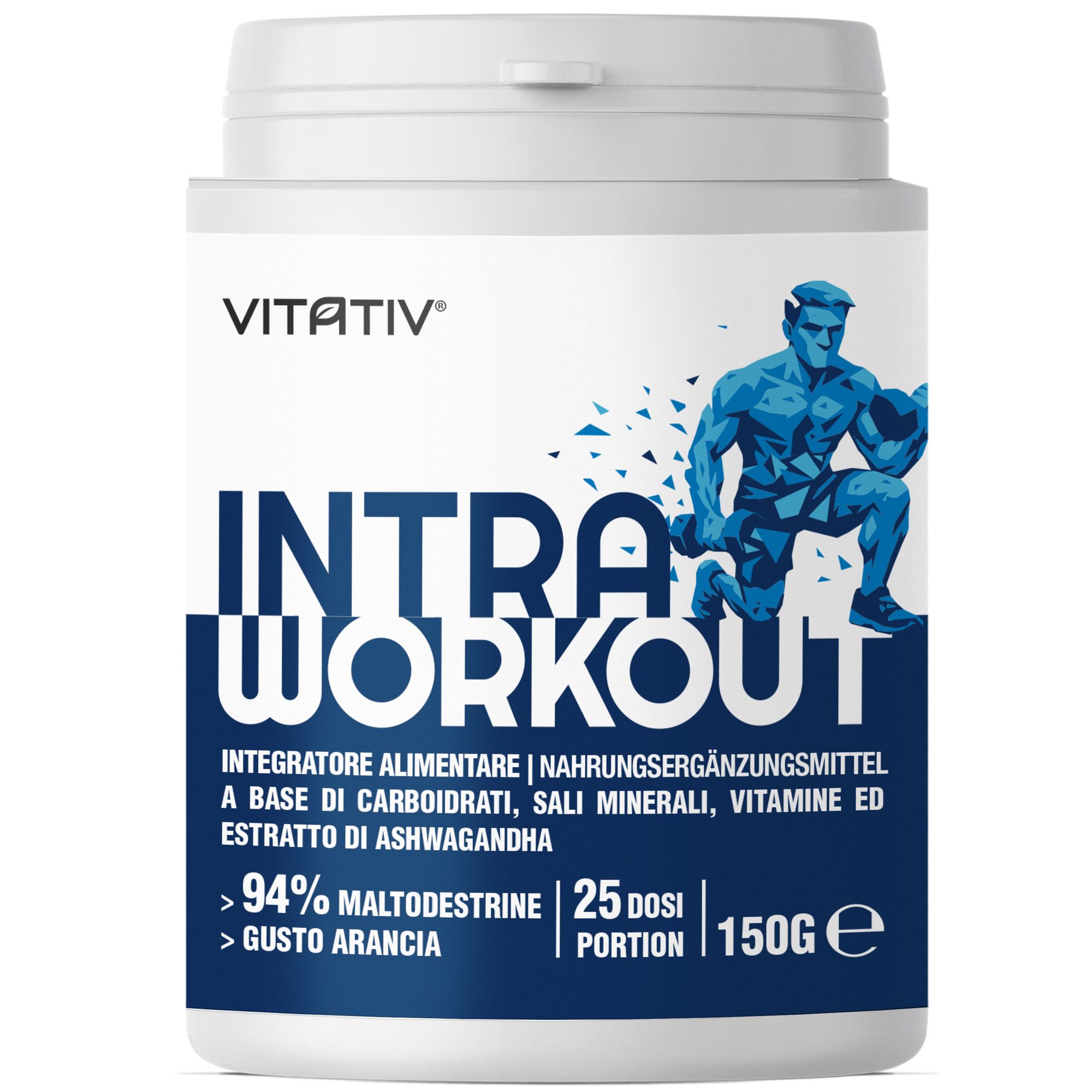 VITATIV® Intra Workout Uomo in Polvere con Maltodestrine, Ashwagandha, Minerali e Vitamine - 150 g