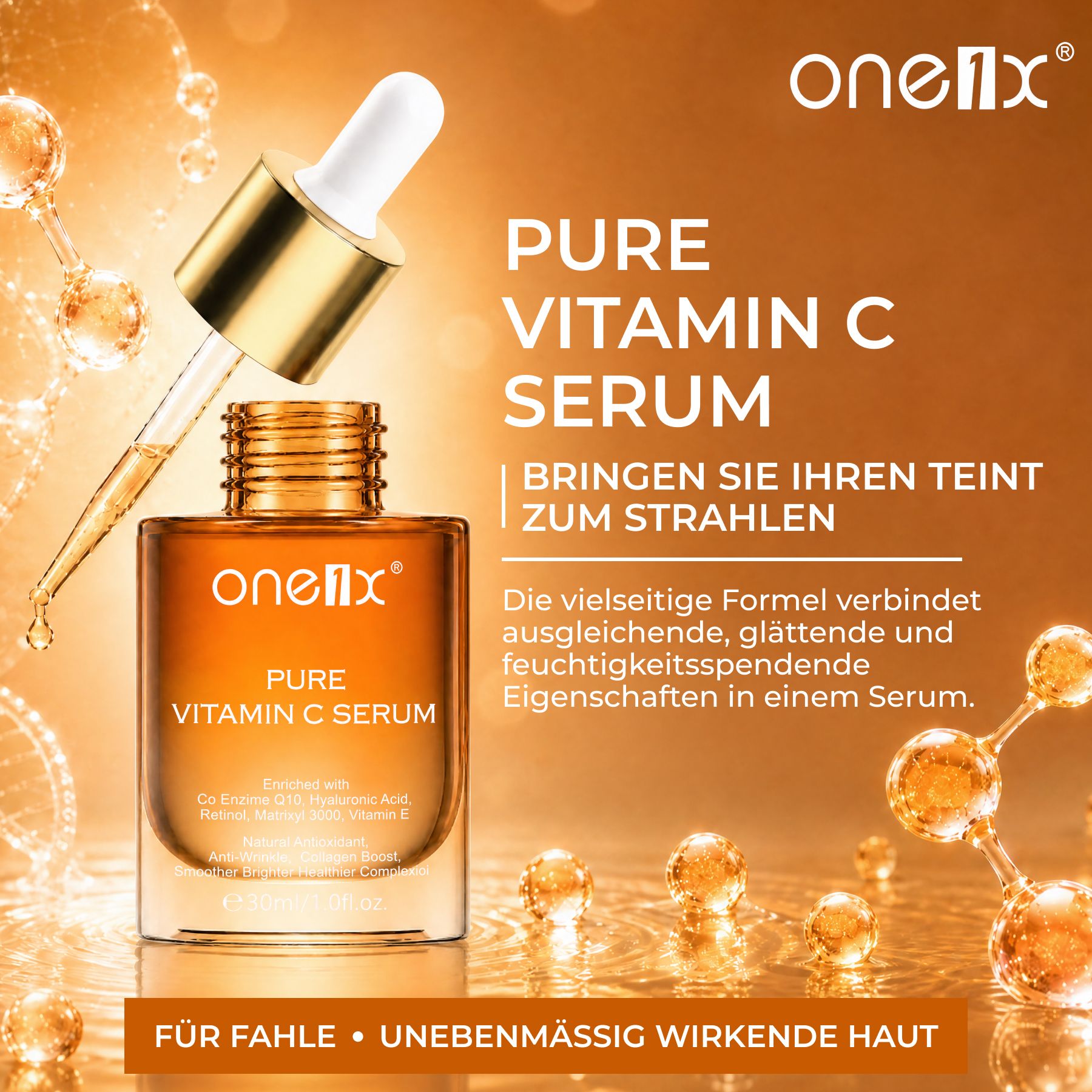 P-beauty Gesichtsserum mit Peptide Hyaluronsäure Retinol Vitamin C E