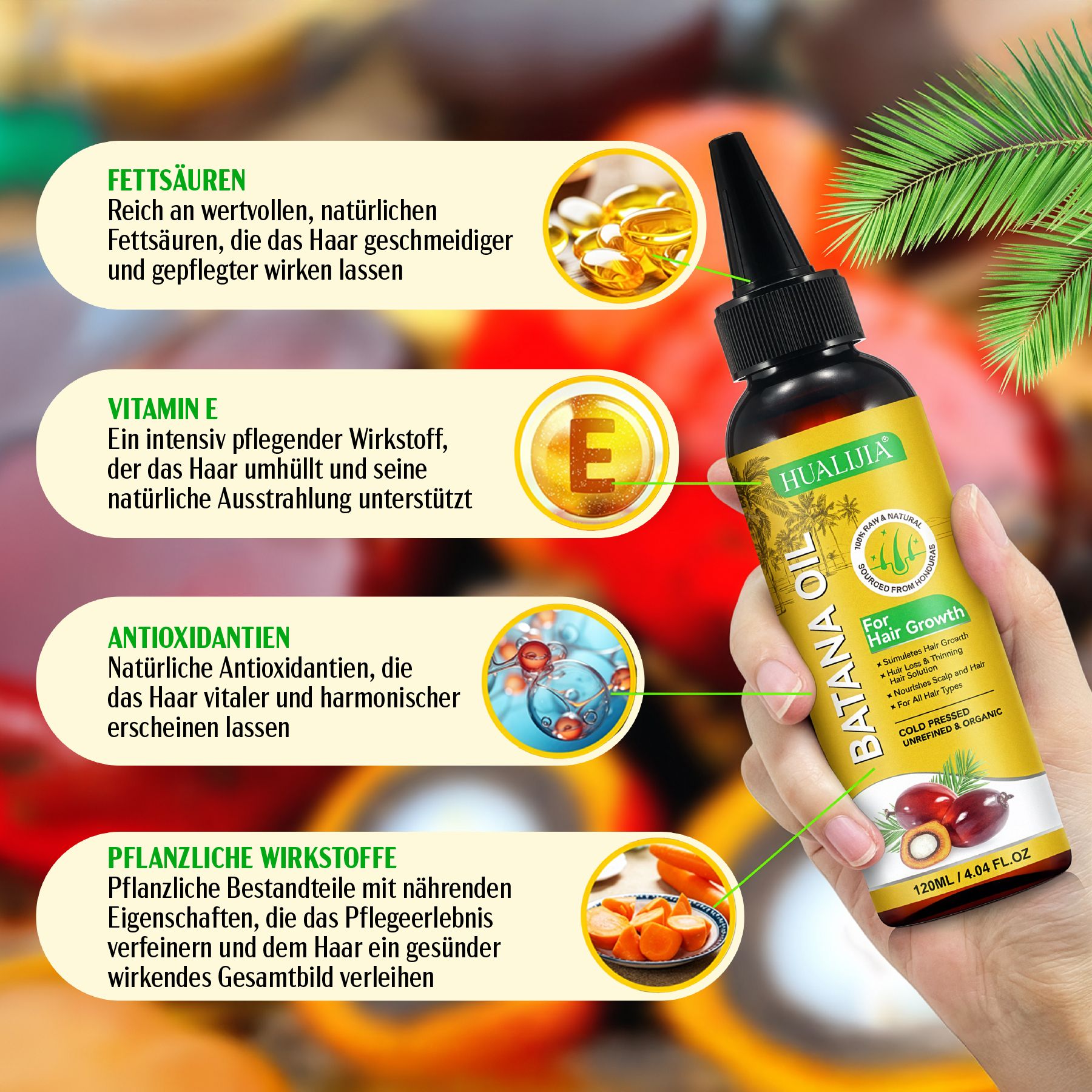 P-beauty Batana Haaröl für Haarwachstum Wimpern Augenbrauen