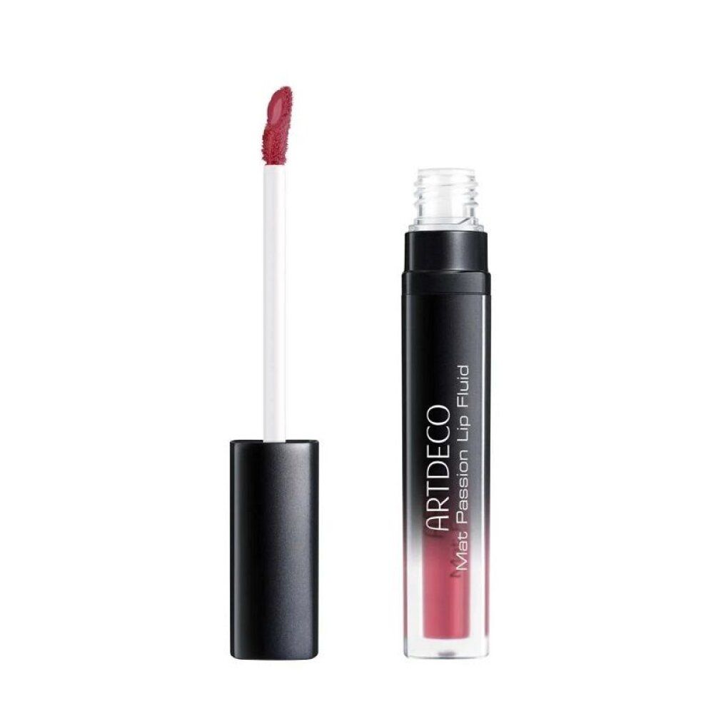 Artdeco Mat Passion Lip Fluid mit Applikator, der aus dem Behälter gezogen wurde.