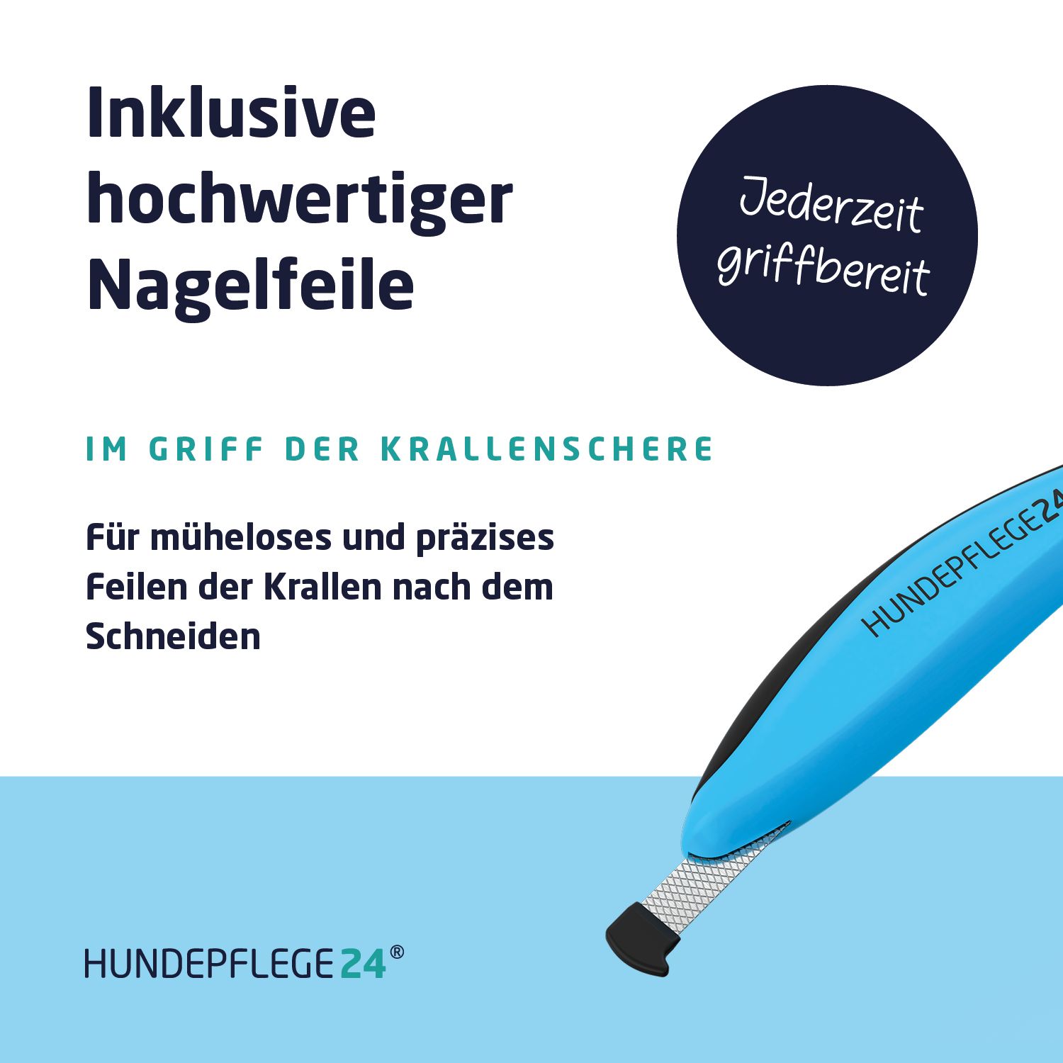 Hundepflege24 Krallenschere / Krallenzange Set Hunde und Katzen inkl. Nagelfeile