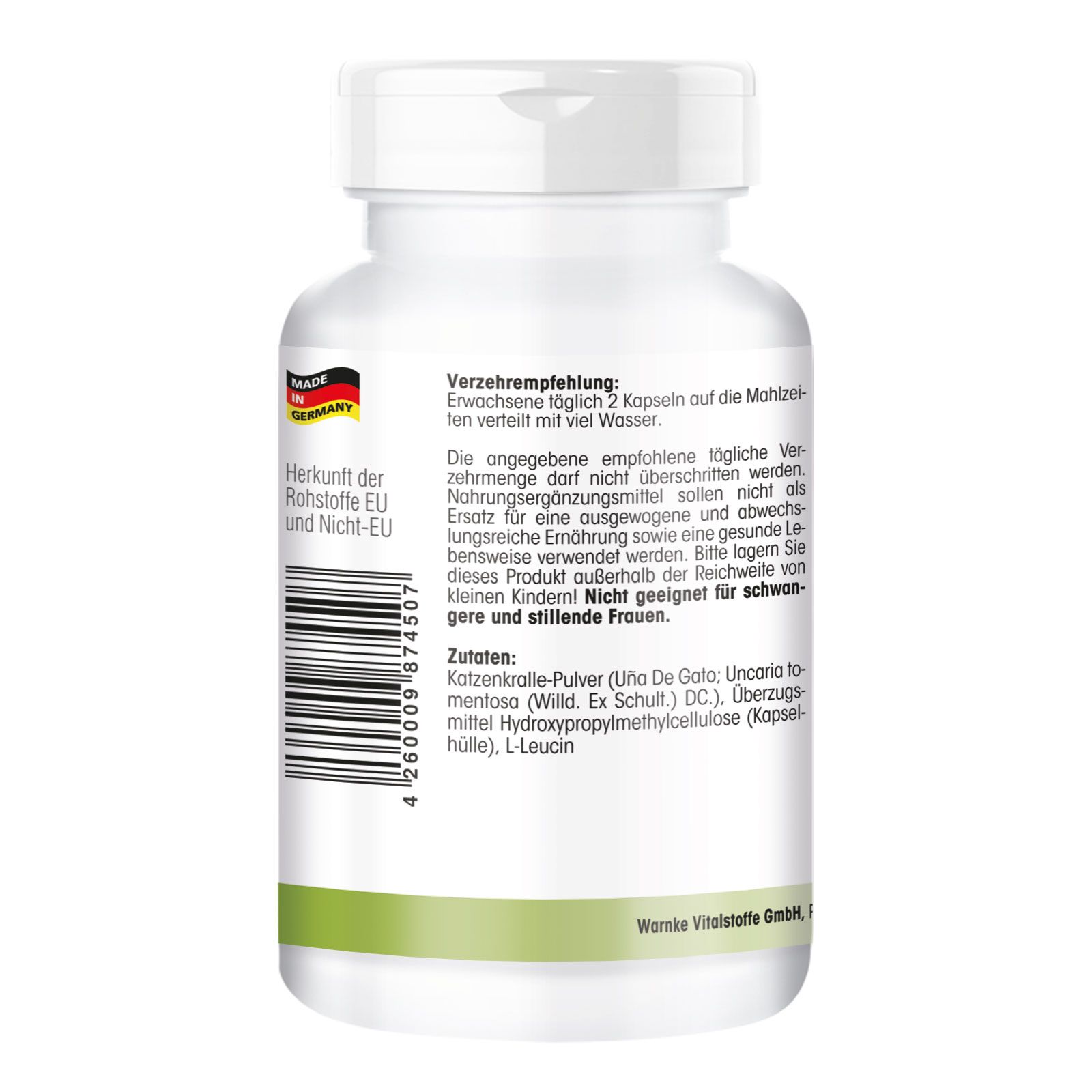 Warnke Vitalstoffe | Katzenkralle Kapseln 500mg