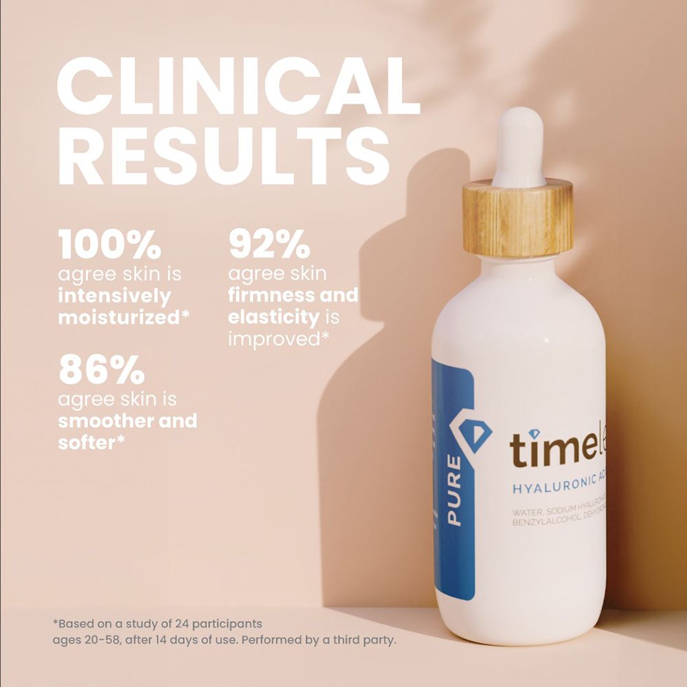 TIMELESS SKIN CARE Hyaluronic Acid 100% Pure Hydrating Face Serum