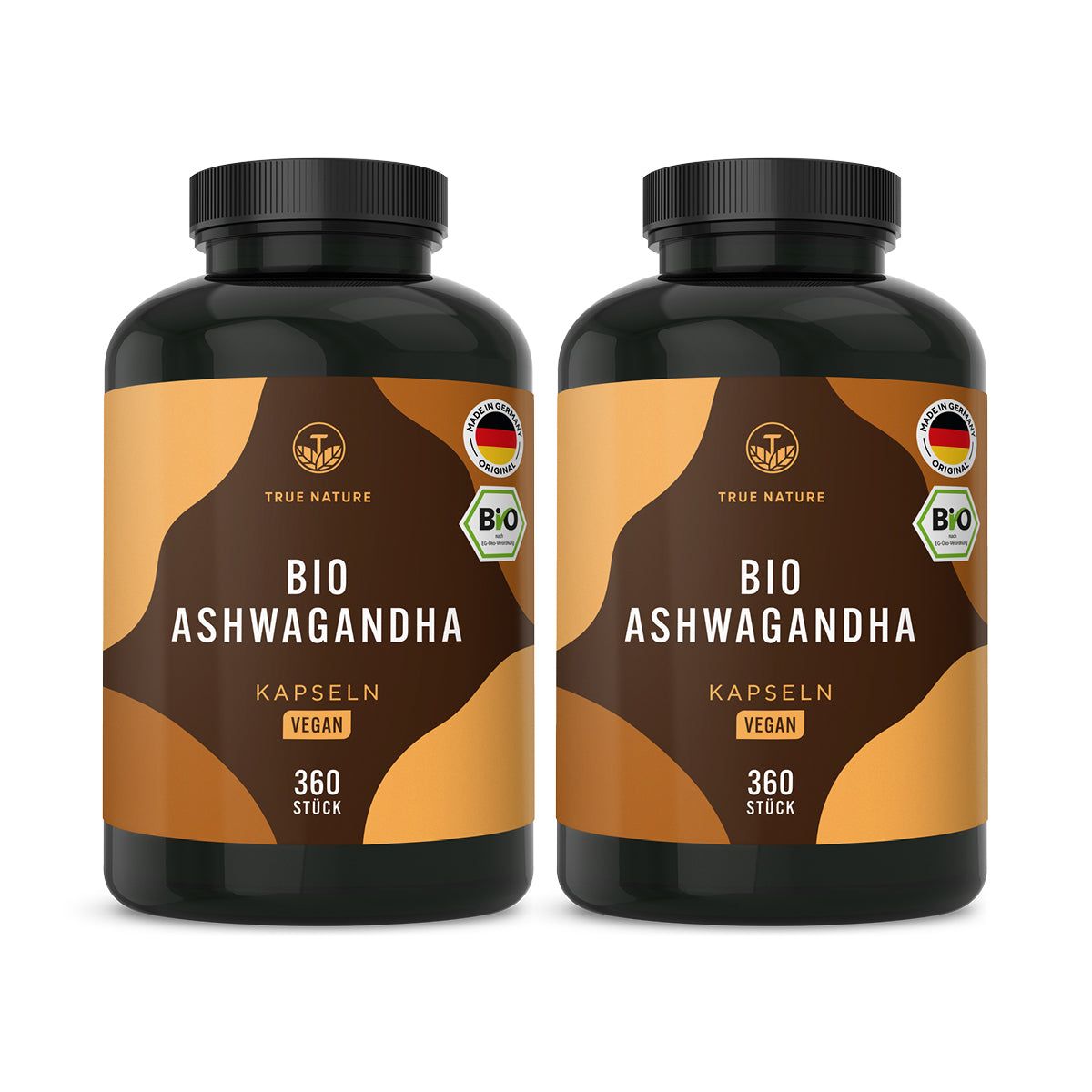 True Nature® Bio Ashwagandha Kapseln - Vegan & Made in Germany 2x360 St