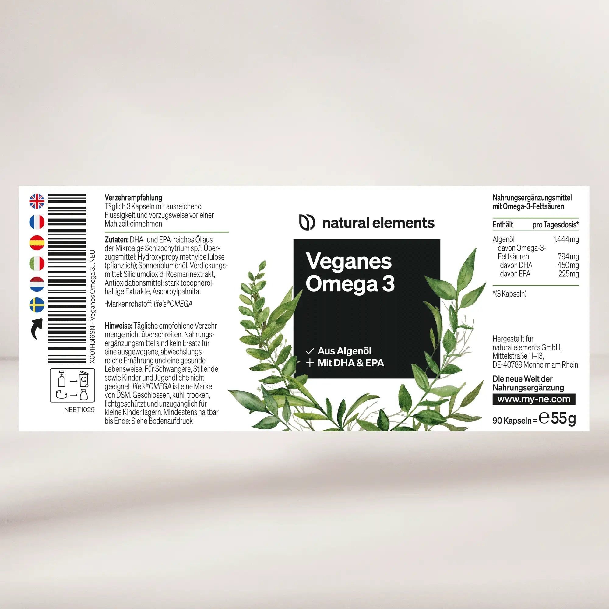 natural elements Veganes Omega 3 aus Algenöl