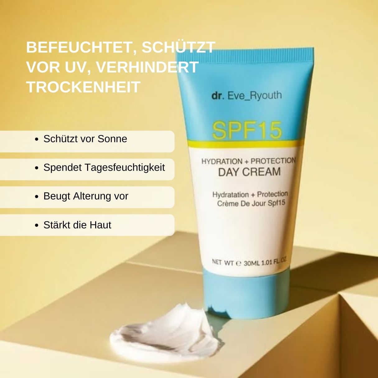 Dr. Eve_Ryouth SPF 15 Tagescreme: Befeuchtet, schützt vor Sonne, beugt Alterung vor.