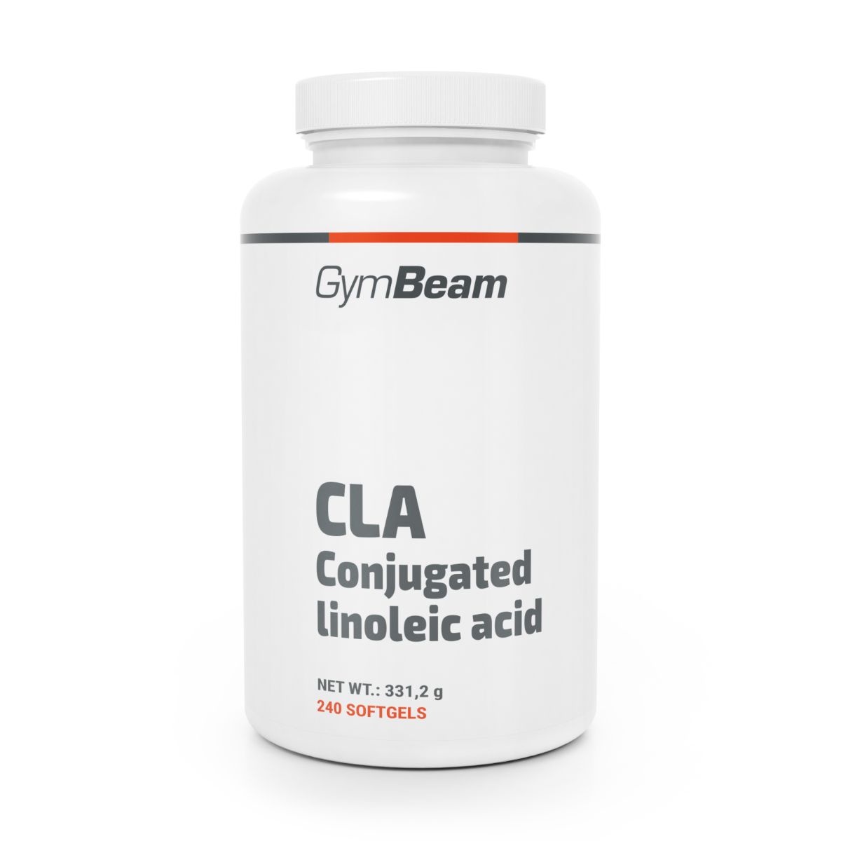 GymBeam CLA Konjugierte Linolsäure Softgel-Flasche, 240 Stück.