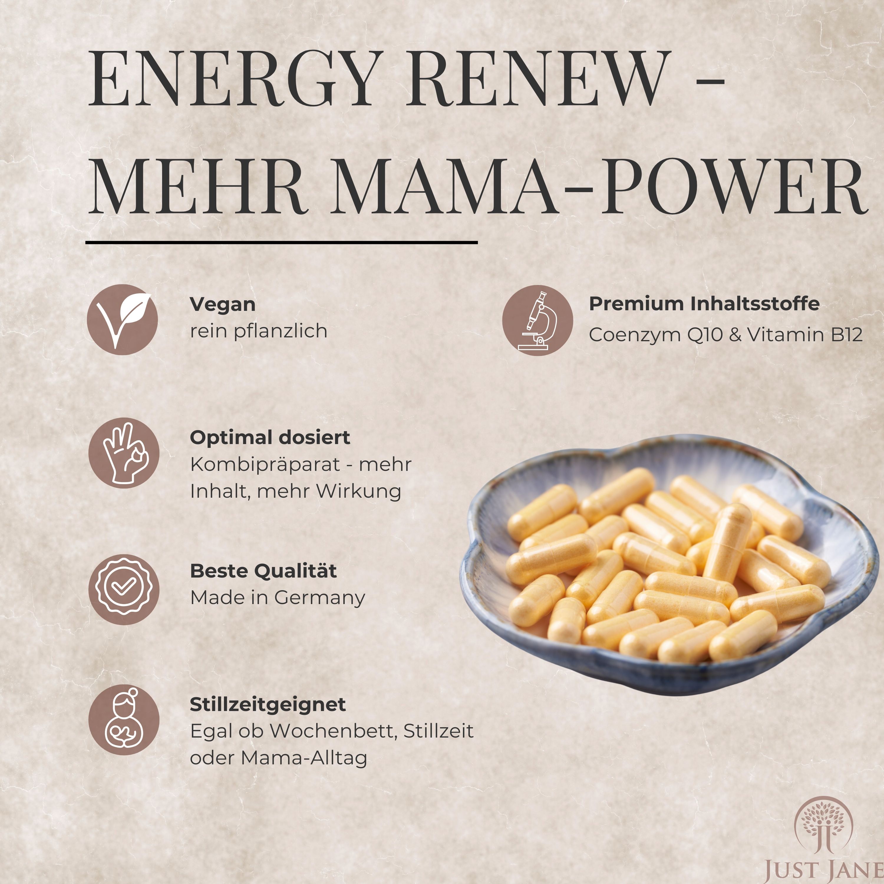 Just Jane® Energy Renew Coenzym Q10 + Vitamin B12