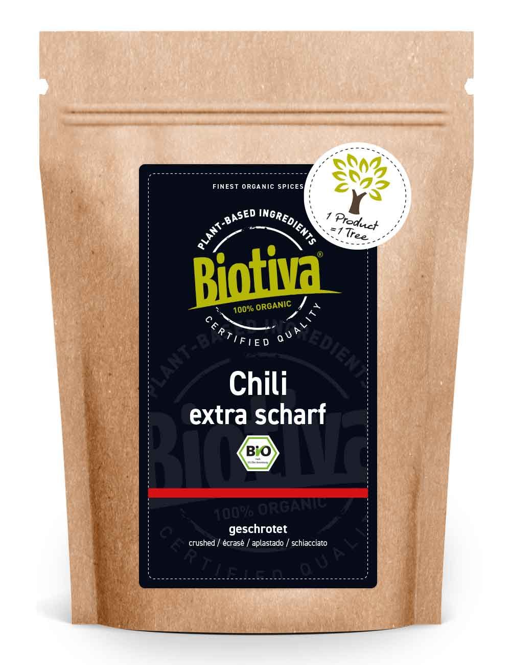Biotiva Chili extra scharf geschrotet Bio