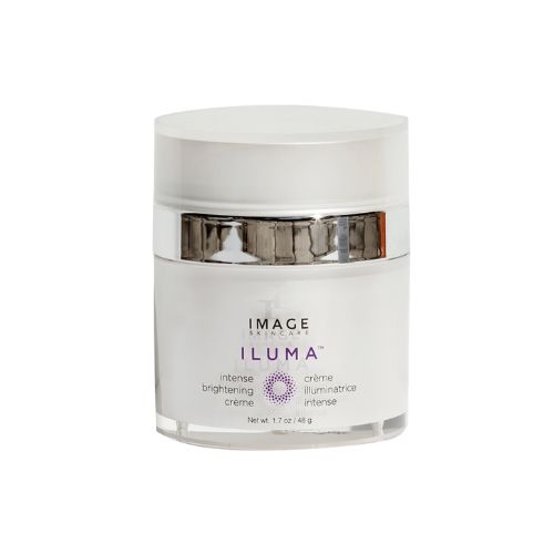 Creme-Tiegel mit Text. Aufschrift: IMAGE Skincare ILUMA intense brightening crème.