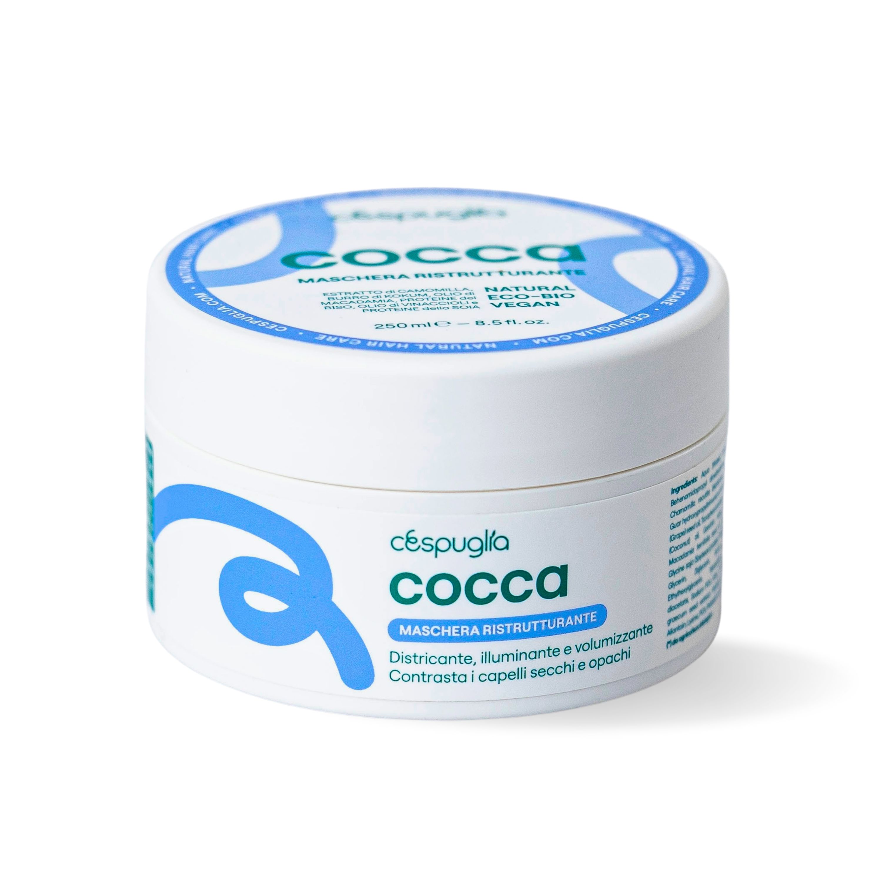 Cespuglia - Cocca Maschera per Capelli Ristrutturante Districante Illuminante, Bio Vegan 250ml