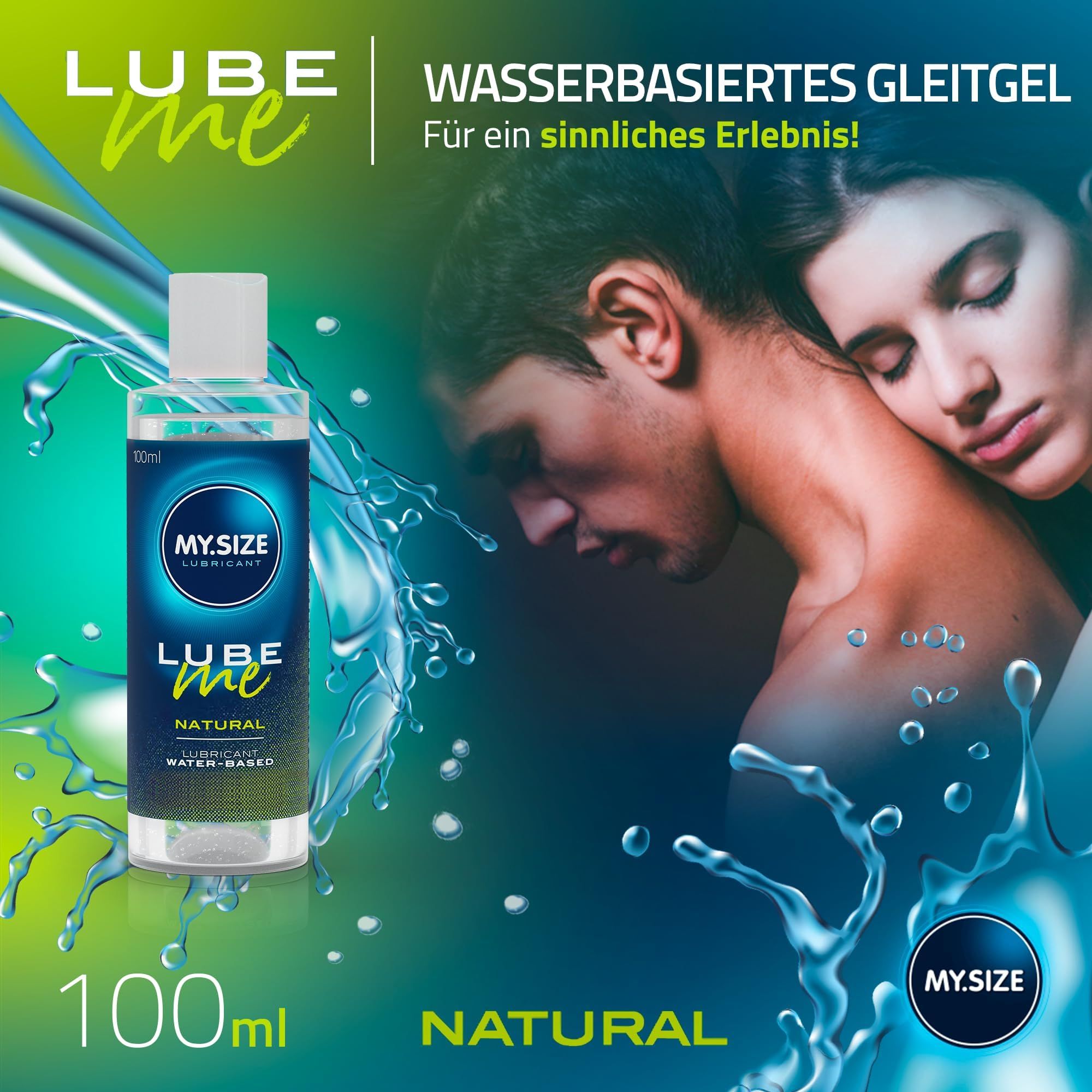 Flasche 'MY.SIZE LUBE ME NATURAL' Gleitmittel, 100ml. Wasserbasiert, für ein sinnliches Erlebnis.