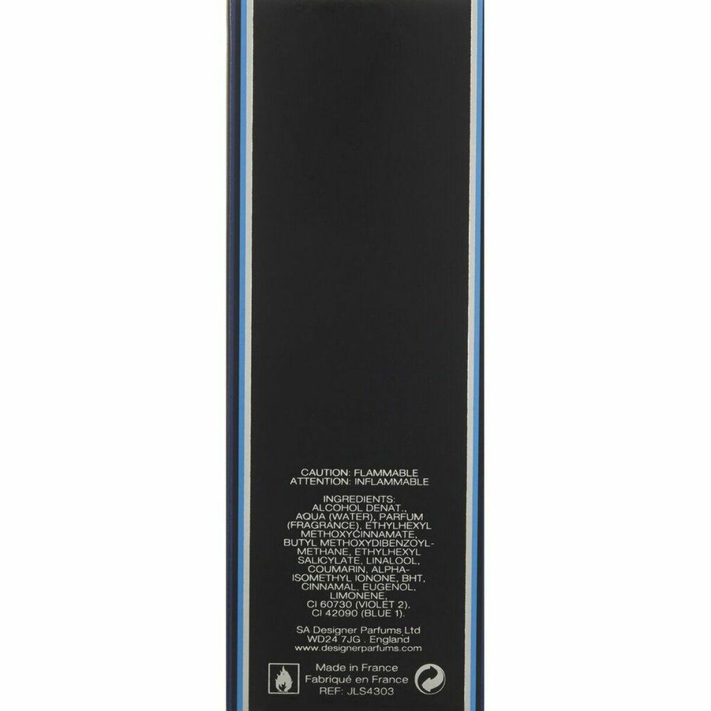 Schwarzer Karton mit Inhaltsstoffen und Warnhinweisen. Hergestellt in Frankreich.