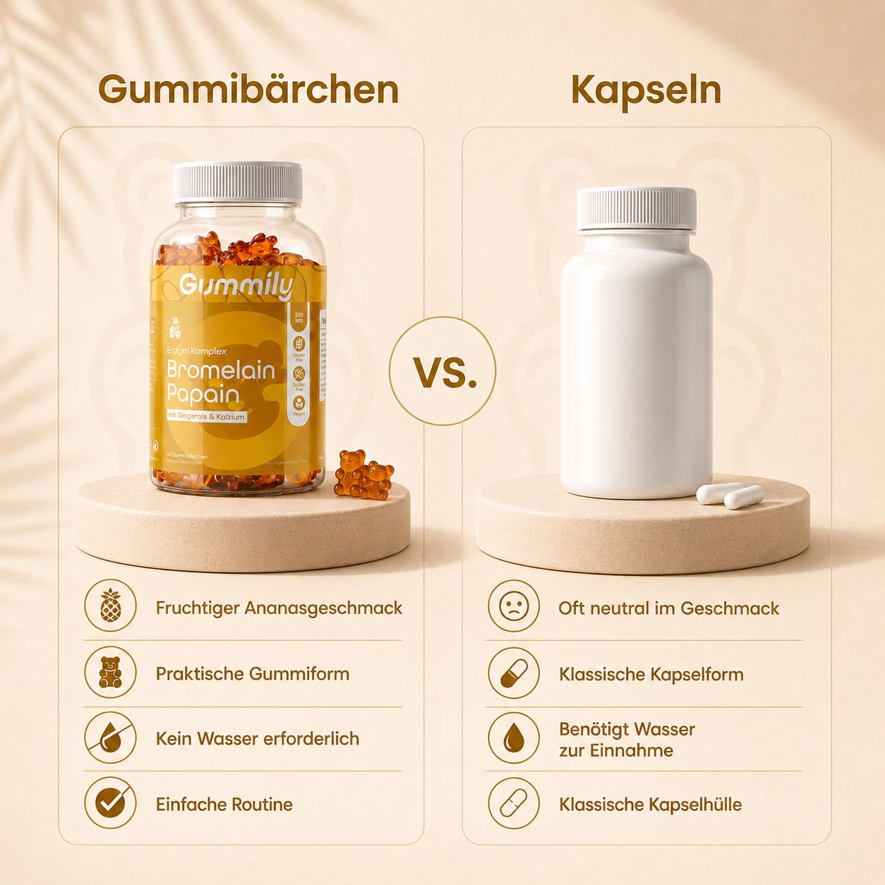 Gummily® Ananas Gummibärchen - Verdauungsenzyme Enzym Komplex  mit Bromelain, Papain & Kalzium