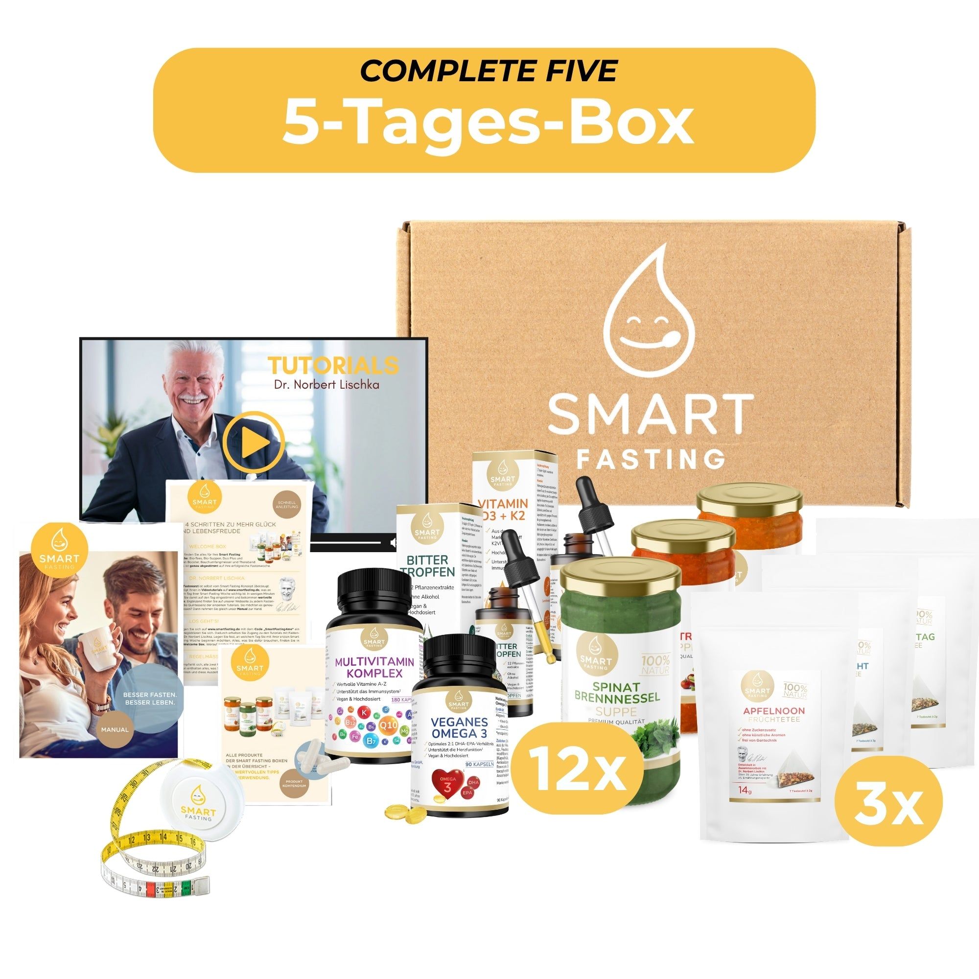 Smart Fasting® Complete Five Fastenbox - 5 Tage natürlich mit Dr. Lischka, nach Buchinger 4 kg Box