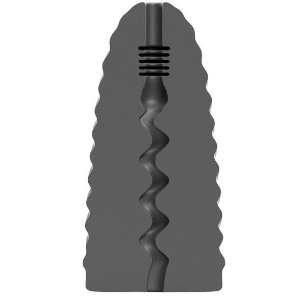 All Black - Strukturierter Spiral-Masturbator mit ergonomischem Design