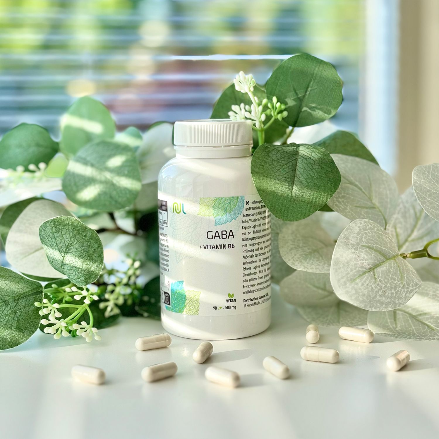 NutriLife Gaba + Vitamin B6 - Aminosäure - Beruhigung & seelisches Gleichgewicht - vegan