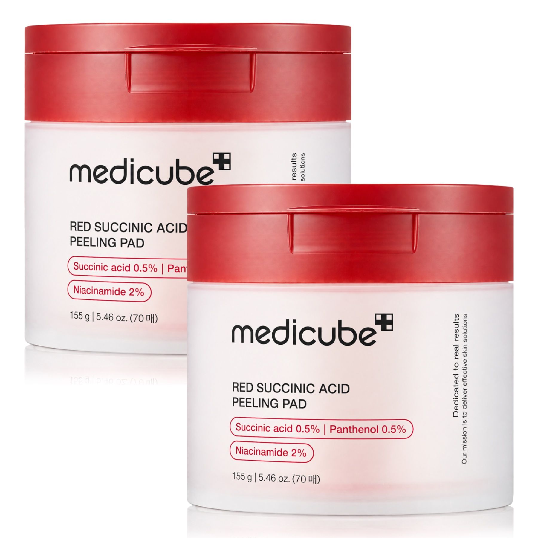 Medicube BHA, AHA Dischetti detergenti per il viso con acido succinico, niacinamide e pantenolo