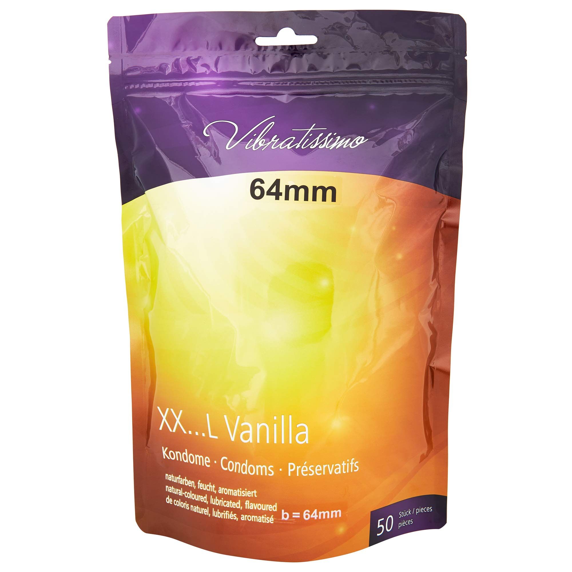 Vibratissimo Vanilla: anatomisch, transparent, Naturkautschuklatex, 7 Größen.