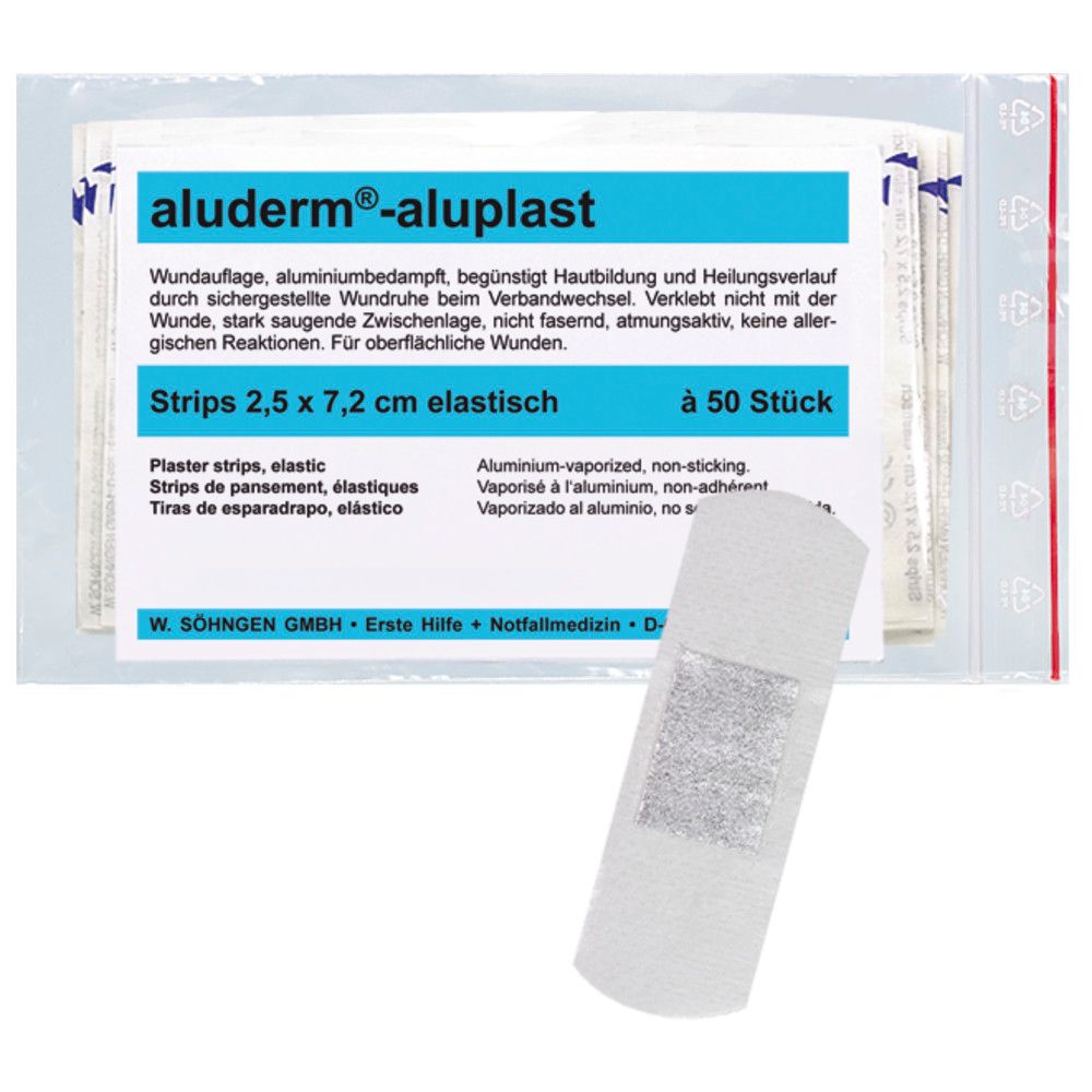 Söhngen aluderm-aluplast Pflasterstrips, 2,5 x 7,2 cm