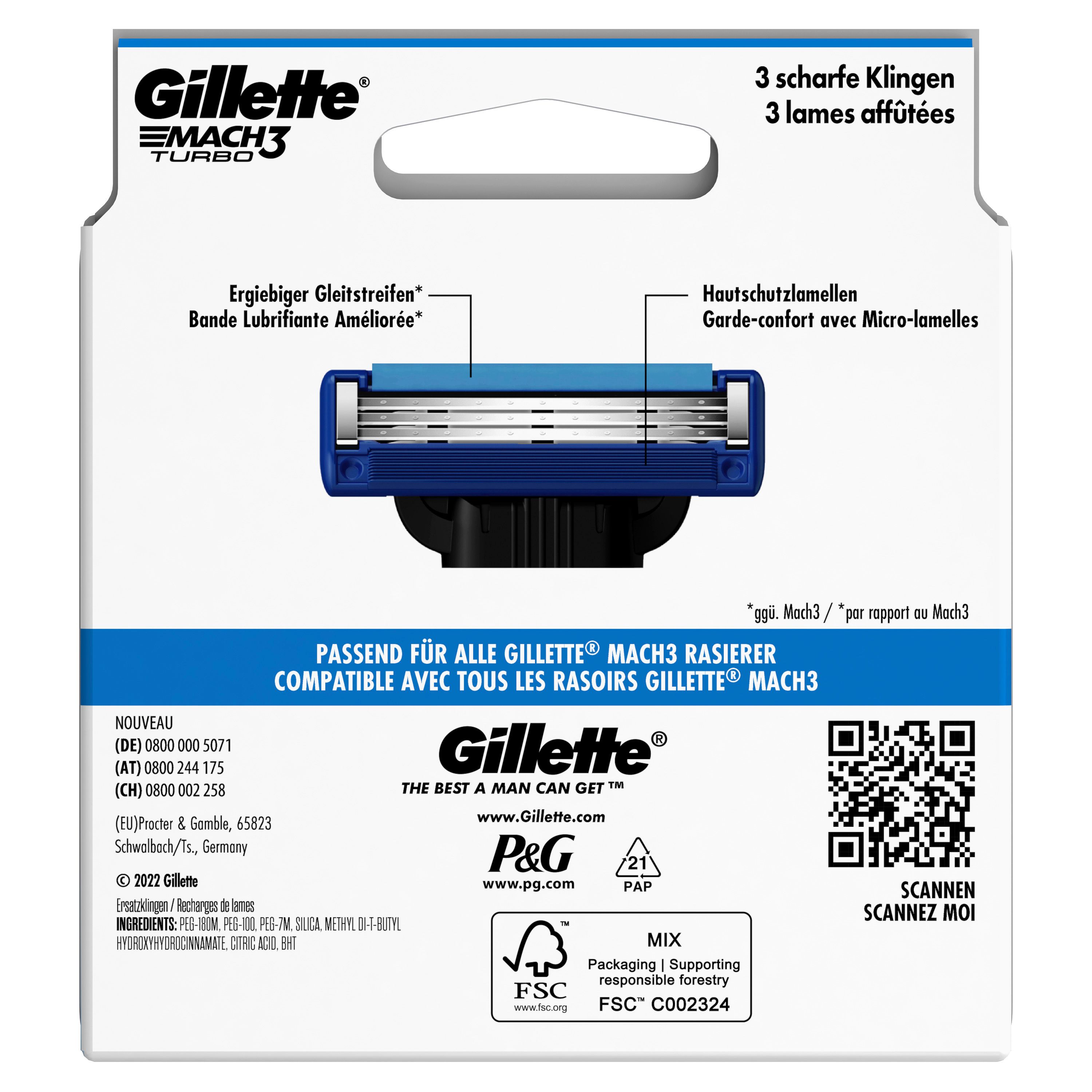 Gillette - Rasierklingen "Mach3 Turbo" 12St.