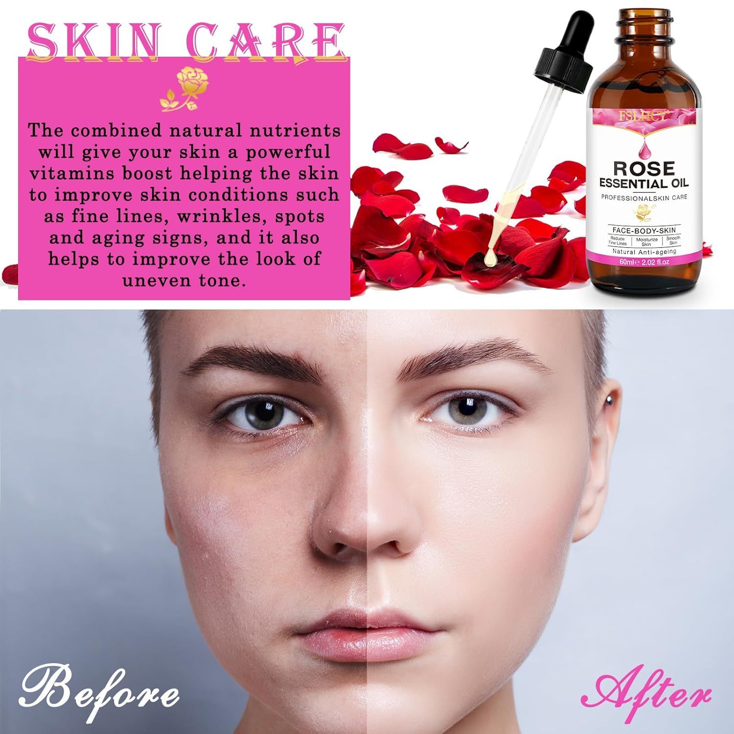 FSLHCY Rosenöl Gesicht Serum