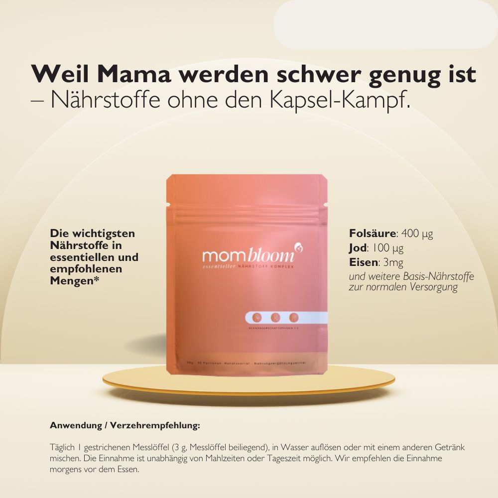 mombloom® Essentials Pulver Kinderwunsch+Schwangerschaft+Stillzeit inkl.Folsäure