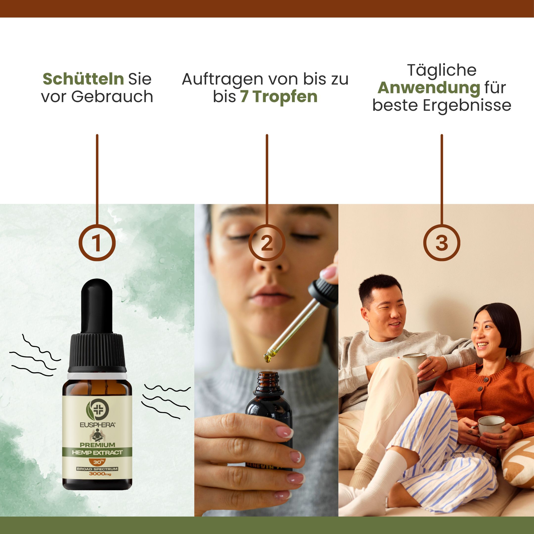 CBD Öl - Hanfextraktöl 30%  Hochdosiertes Vollspektrum Premium| Hemp Extract - Eusphera