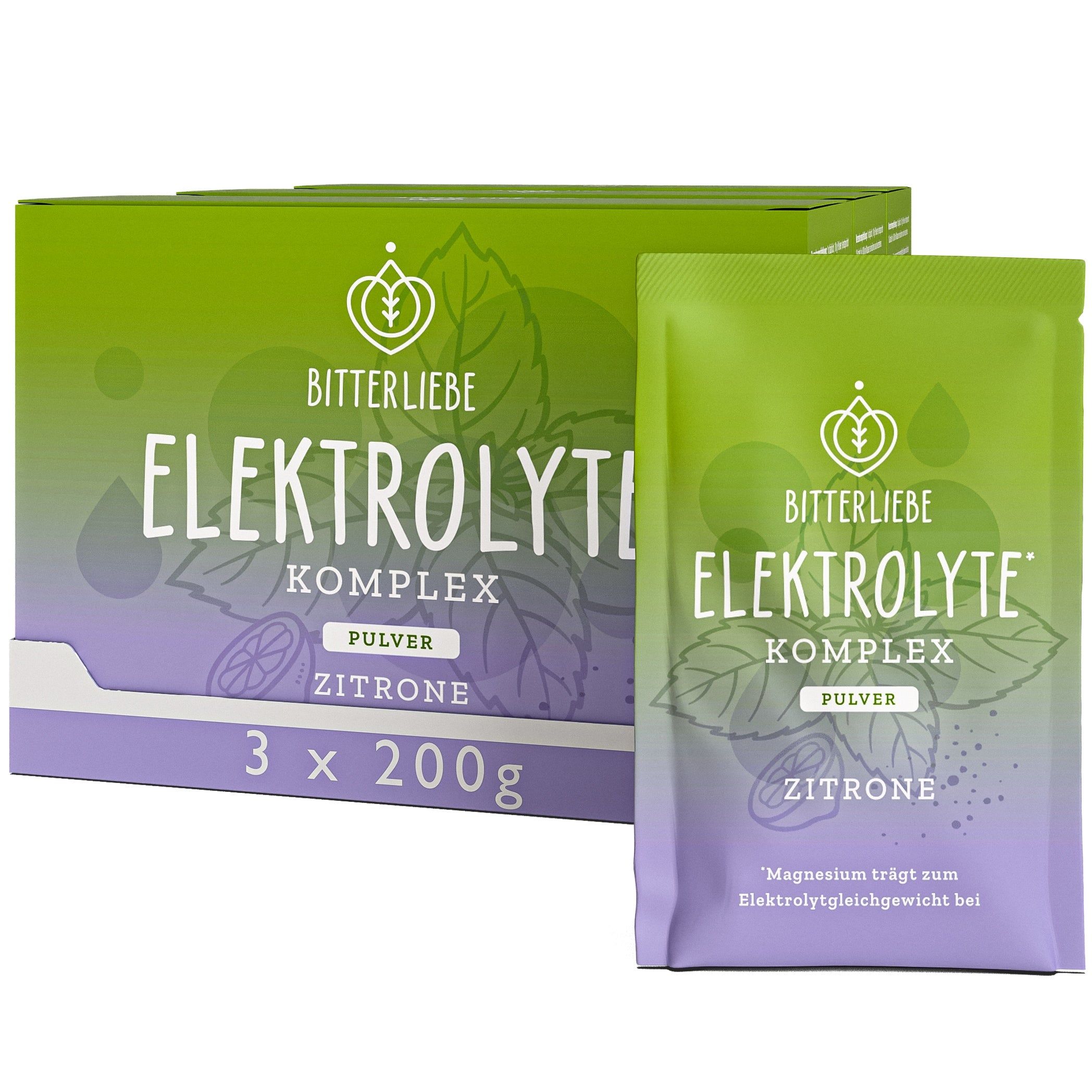 BitterLiebe Elektrolyte* Komplex Zitrone - Elektrolyt Pulver mit Magnesium & Kalium 600 g