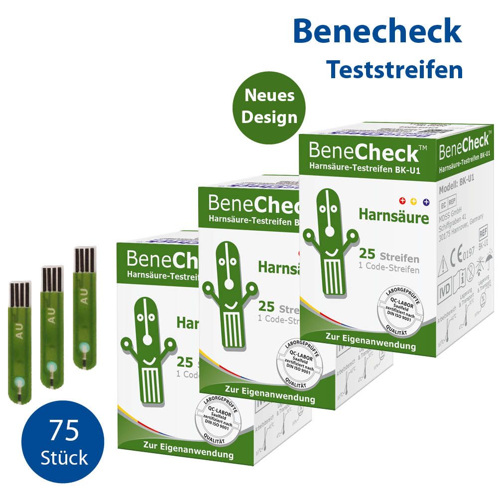 BeneCheck Harnsäure-Teststreifen 75 St