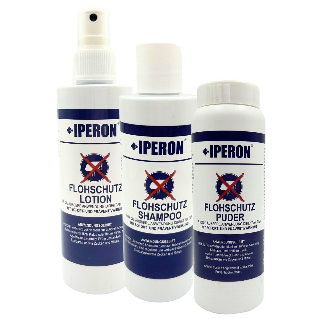 IPERON® Flohschutz Trio - Lotion, Shampoo & Puder im Set