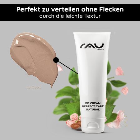 RAU Cosmetics BB Cream Natural - gut deckendes Make-Up, Pflege, UV-Schutz Getönte Tagescreme 5in1 75 ml Make up