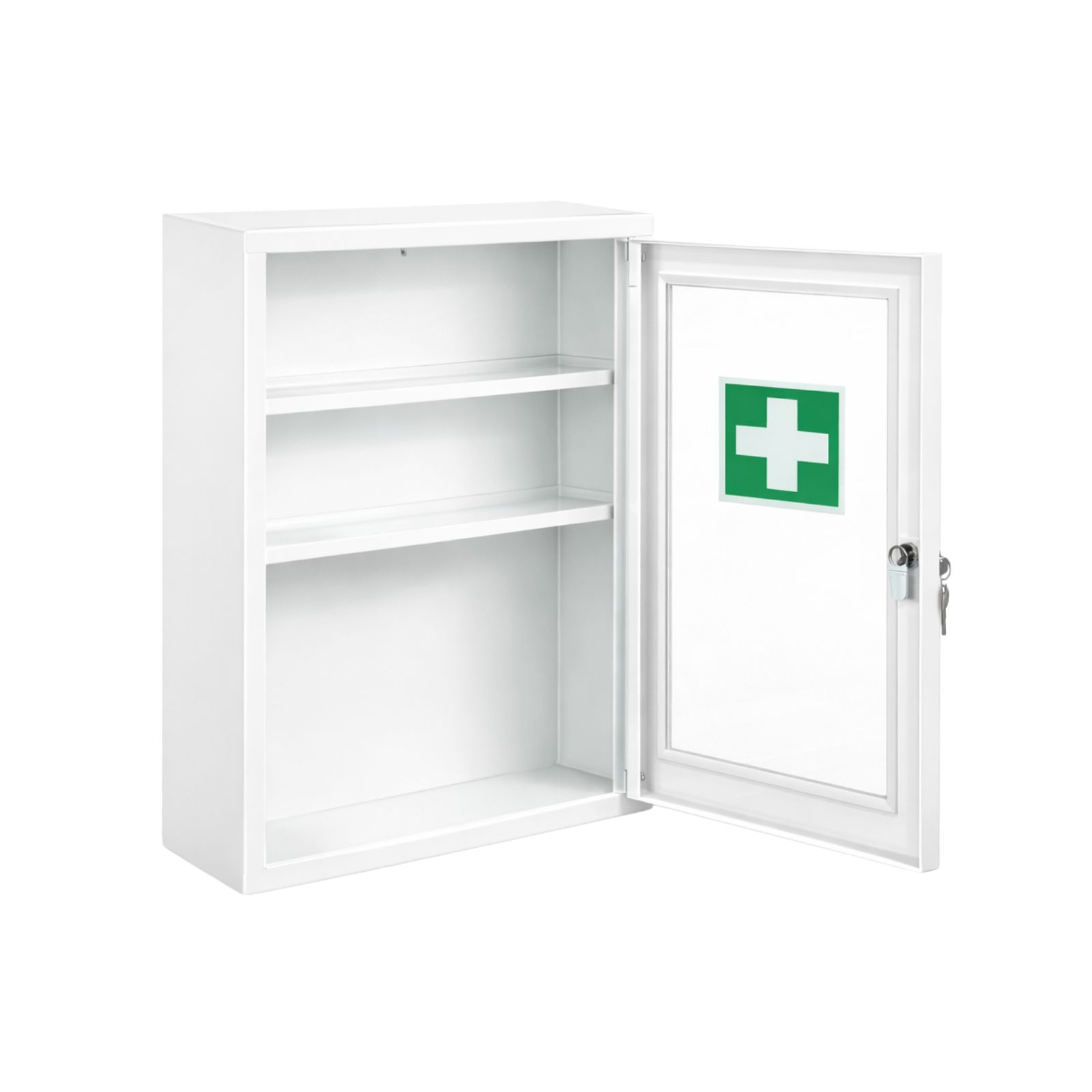 FAP First Aid Products - Verbandschrank F (leer) mit Sichtfenster & Schloss – Weiß
