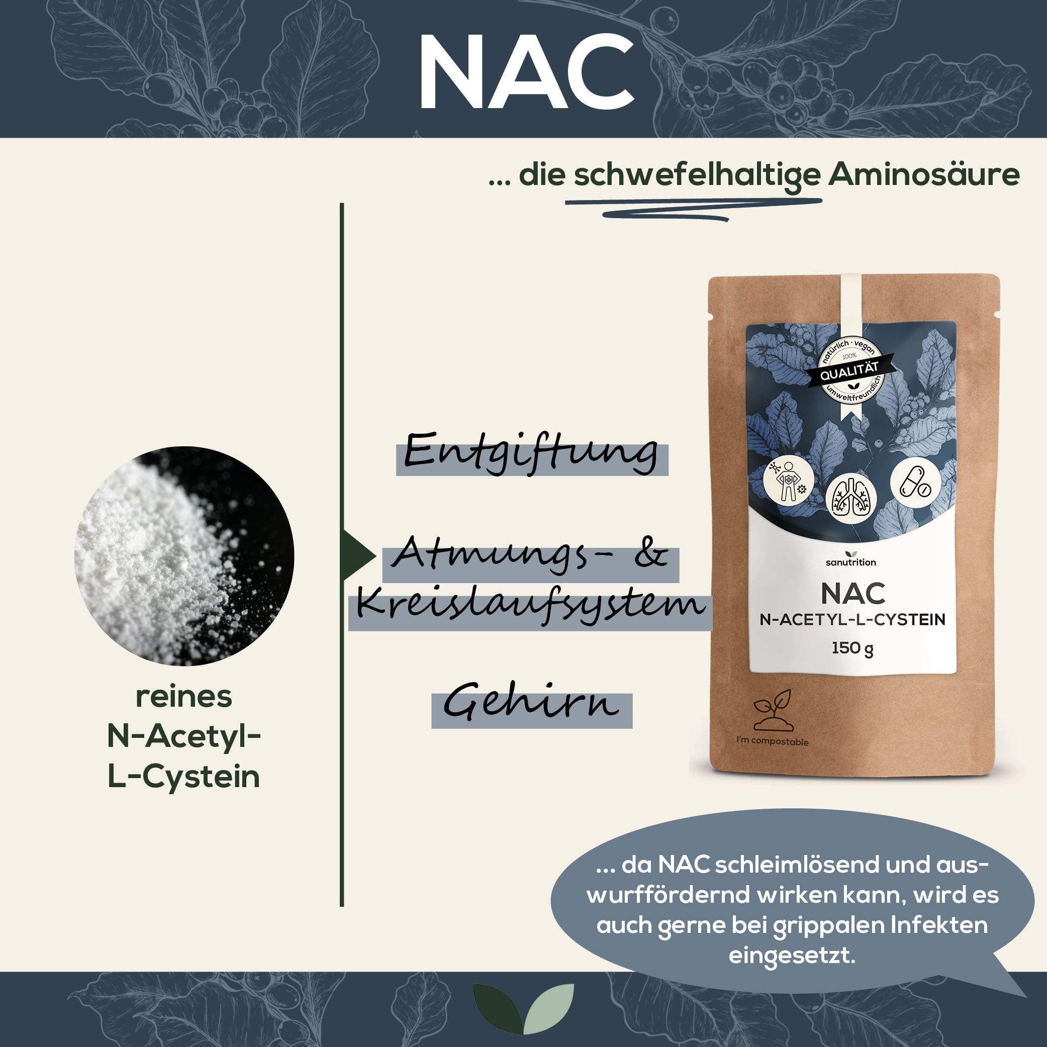 Sanutrition® - reines N-Acetyl-L-Cystein (NAC)