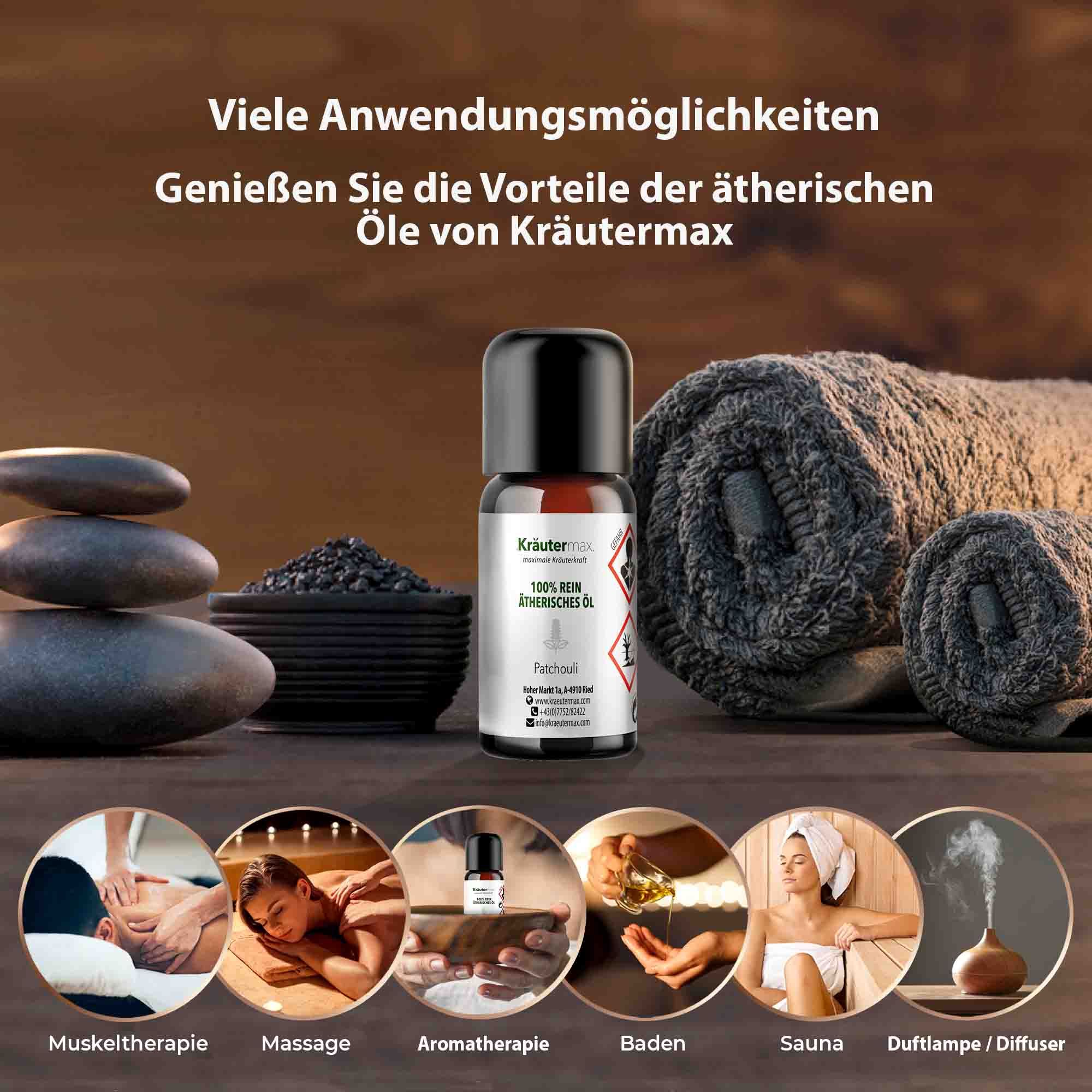 Kräutermax Patchouliöl 100 % rein ätherisches Öl
