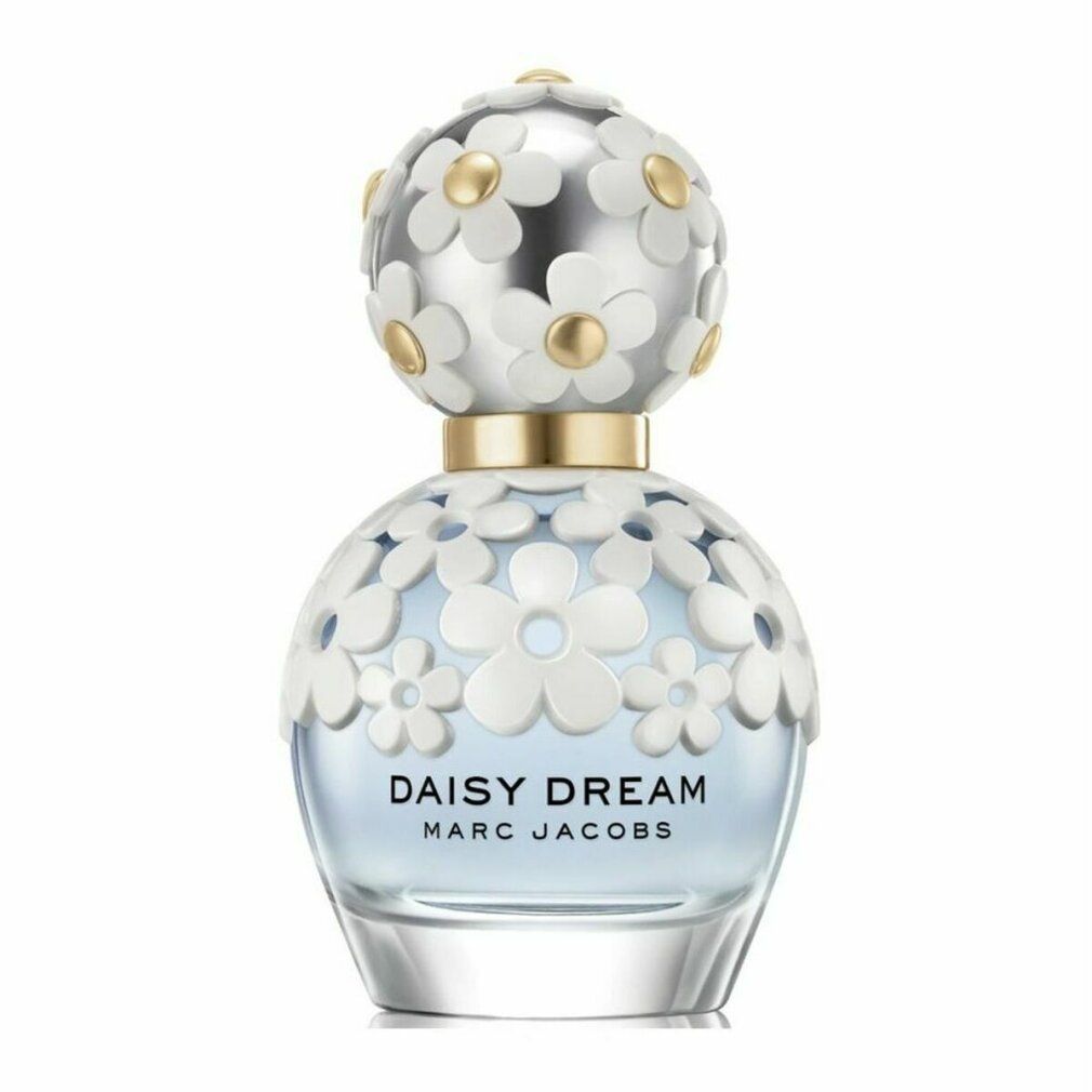 Parfümflakon mit silbernem Deckel und blumigem Design. Aufschrift: Daisy Dream, Marc Jacobs.