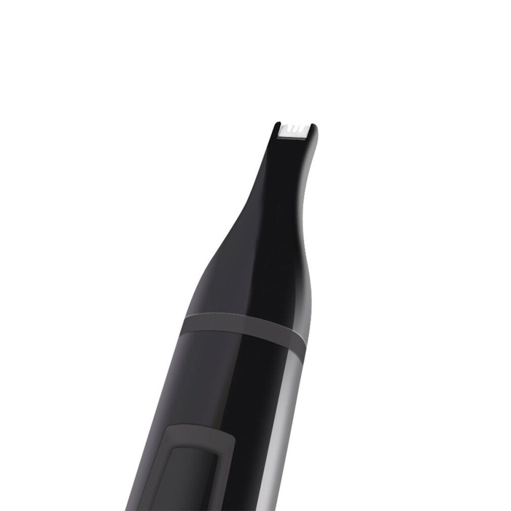 Nahaufnahme des Schneidekopfs eines schwarzen Remington Nasen- und Ohrenhaartrimmers.