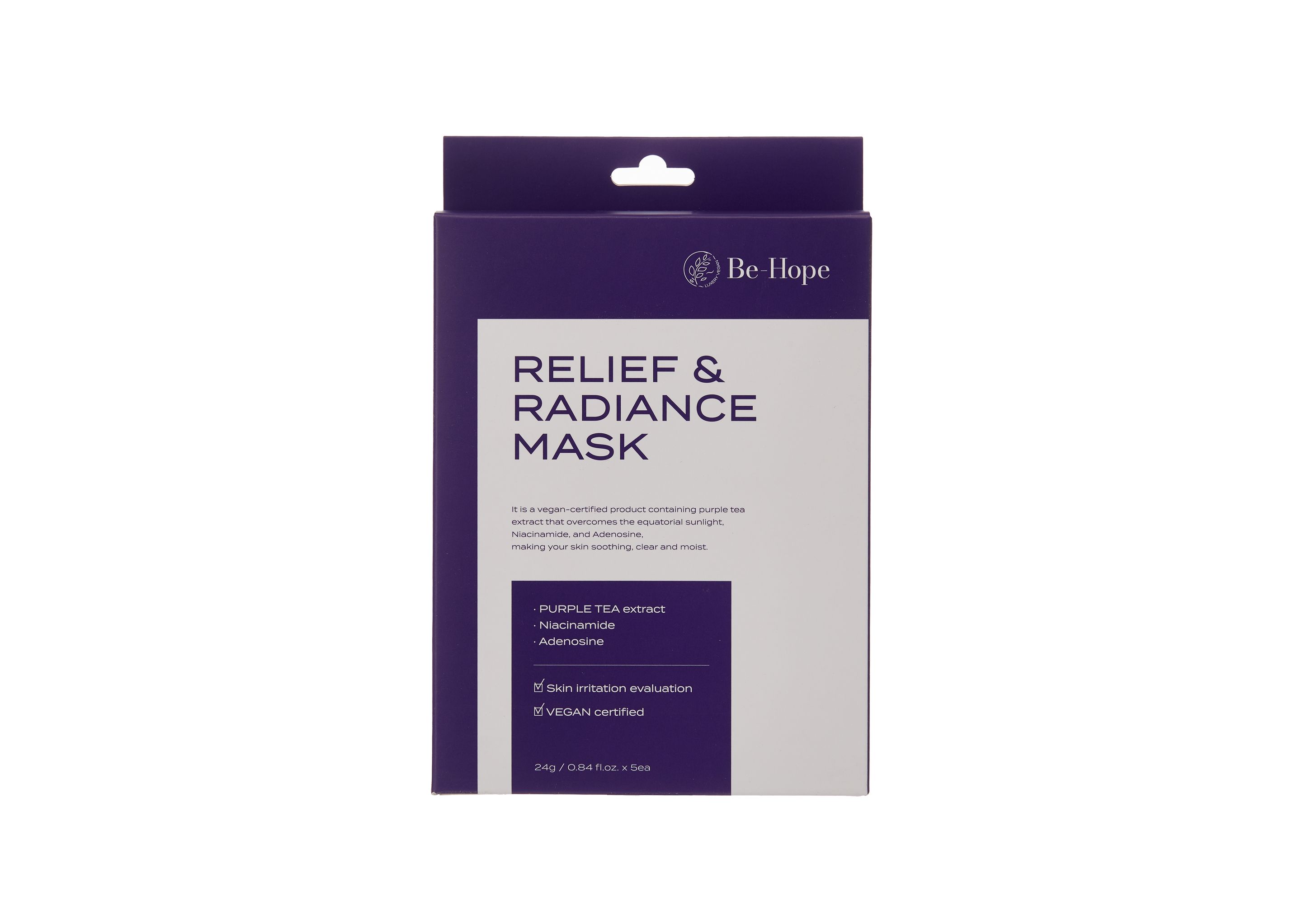 BE-HOPE Luxury Vegan Beruhigende Strahlkraft-Maske 5 Stk