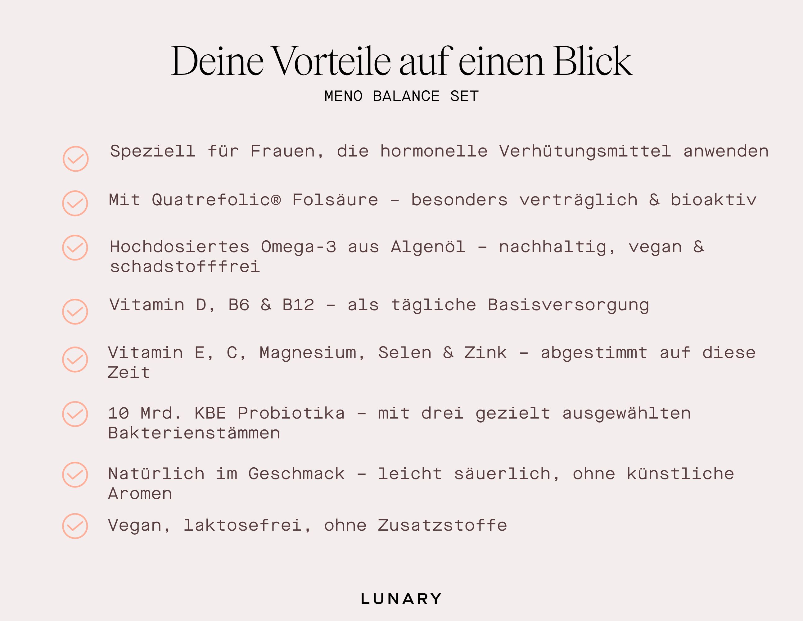 Text. Deine Vorteile auf einen Blick. Text über Vorteile des Produkts.
