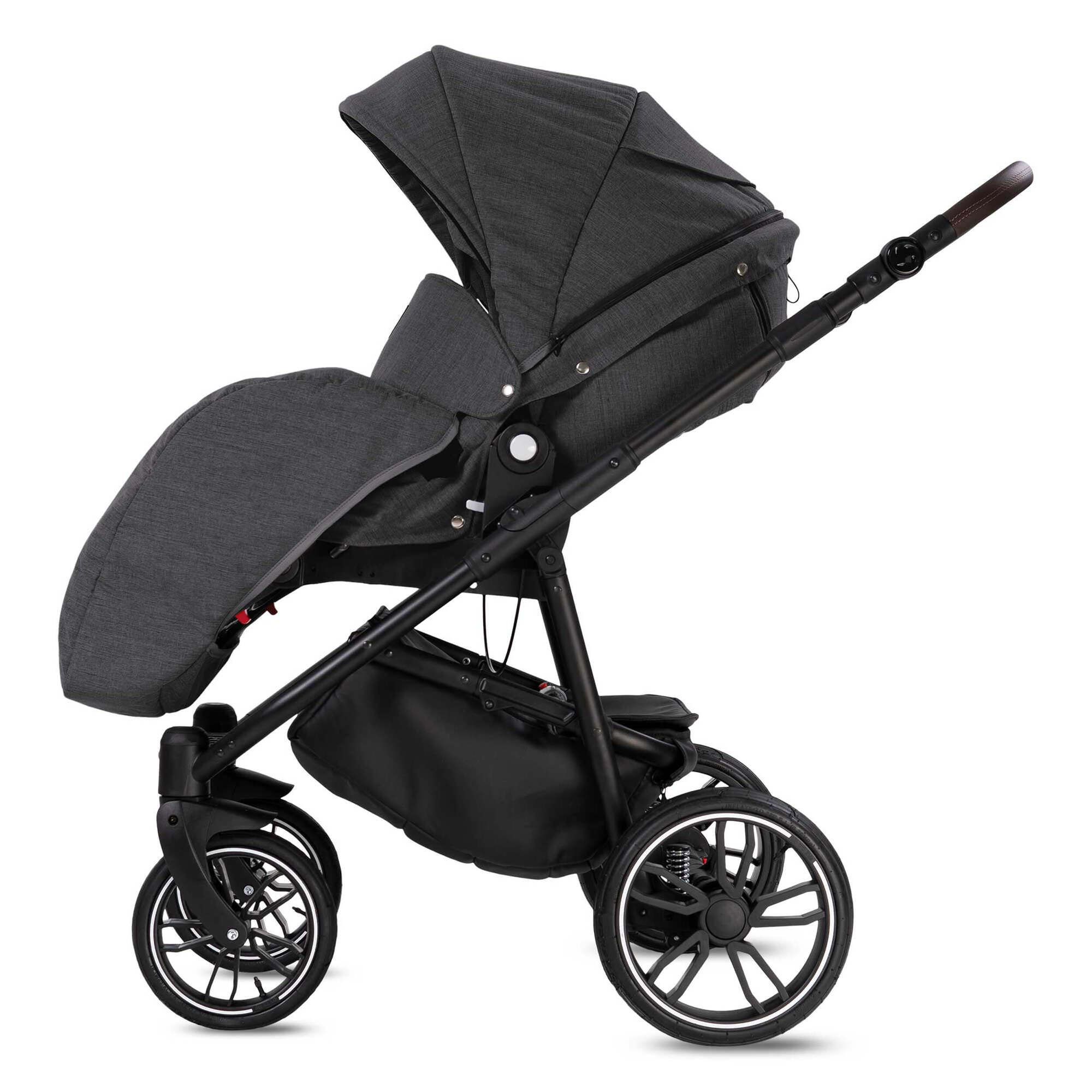 Bebebi Minigo Beat 2 in 1 Kombikinderwagen GEL Reifen, Anthrazit
