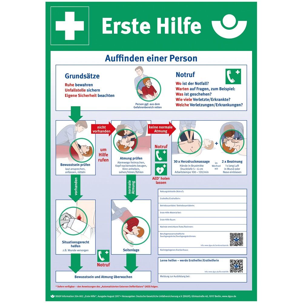 Söhngen Hinweisschild Erste Hilfe