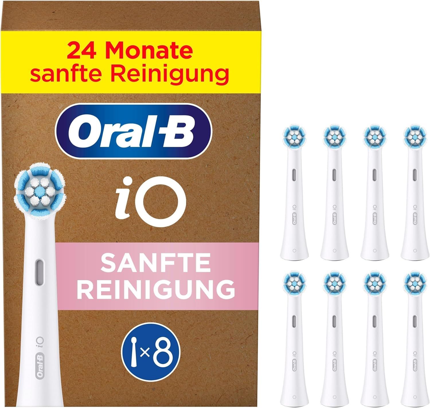 Oral-B iO Sanfte Reinigung Original Aufsteckbürsten 8 St Kombipackung