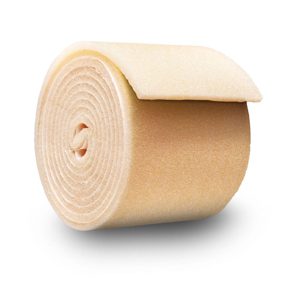 Rolle aus Snögg Thick Foam Bandage, 5mm Dicke, mit abgewickeltem Stück.