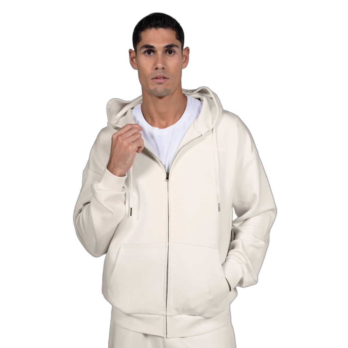 GymBeam Herren Hoodie Oversized mit Reißverschluss und Kapuze in Pearl 1 St
