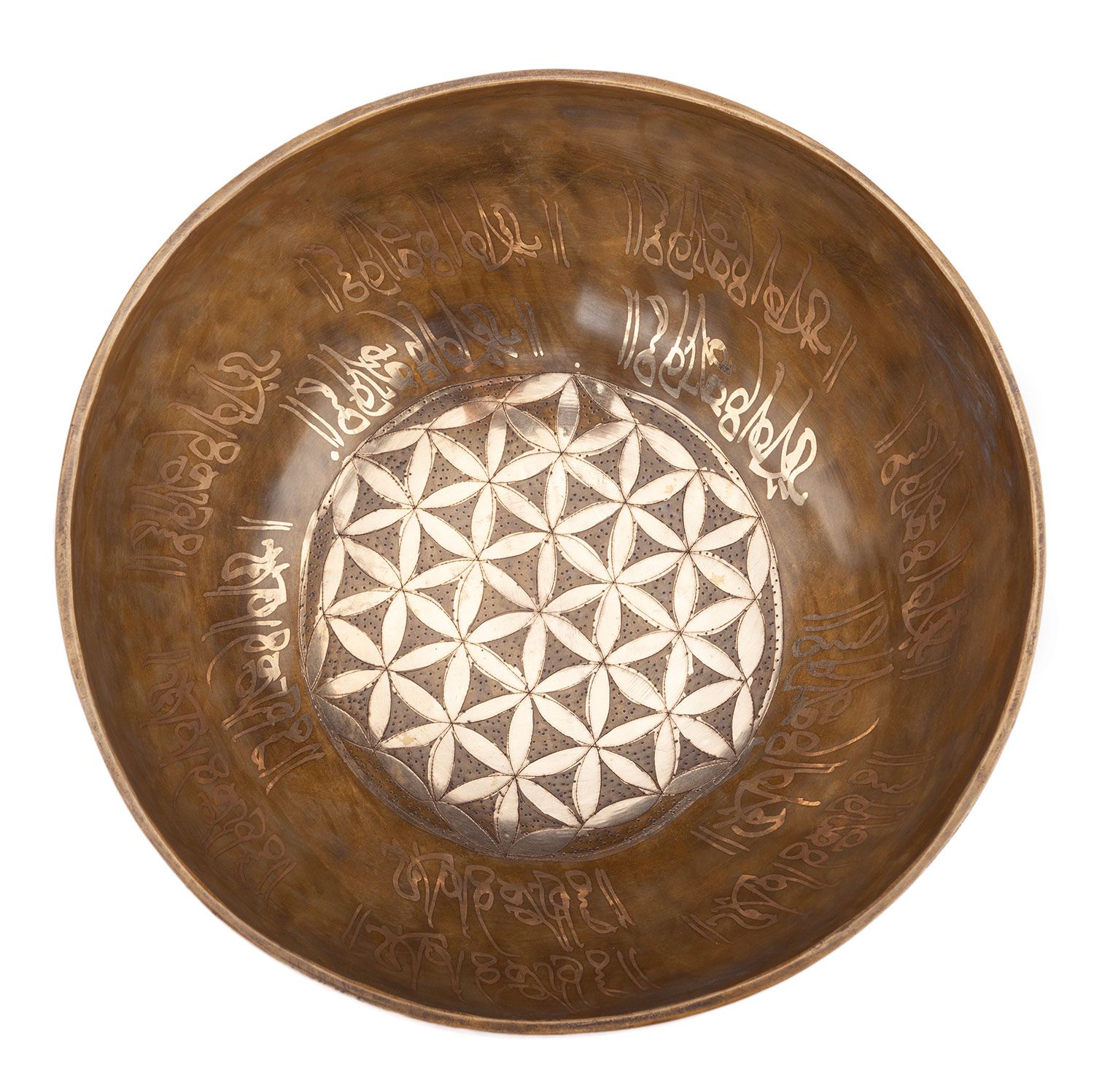 bodhi Tibetische Klangschale mit BLUME DES LEBENS Gravur